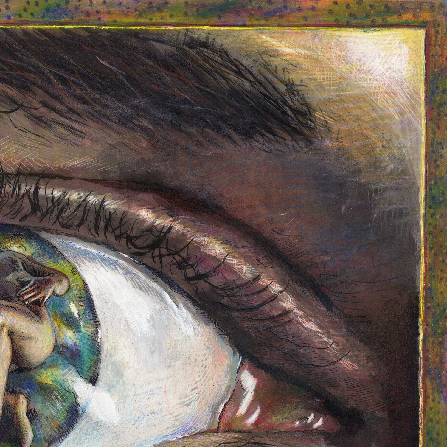 "Outside, Looking In" Original Mixed-Media Work on Paper