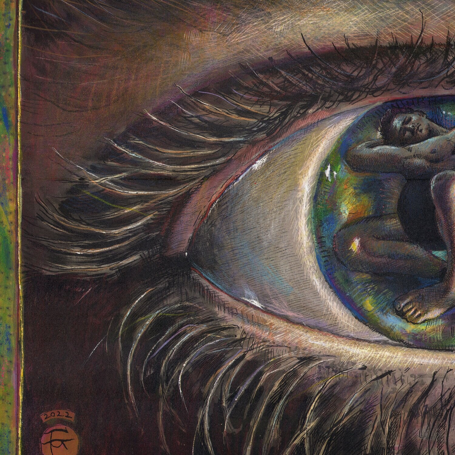 "Outside, Looking In" Original Mixed-Media Work on Paper