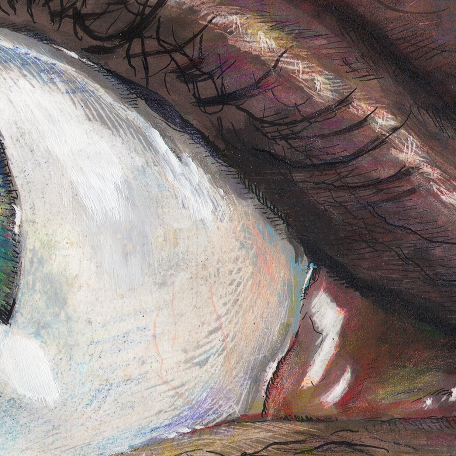 "Outside, Looking In" Original Mixed-Media Work on Paper