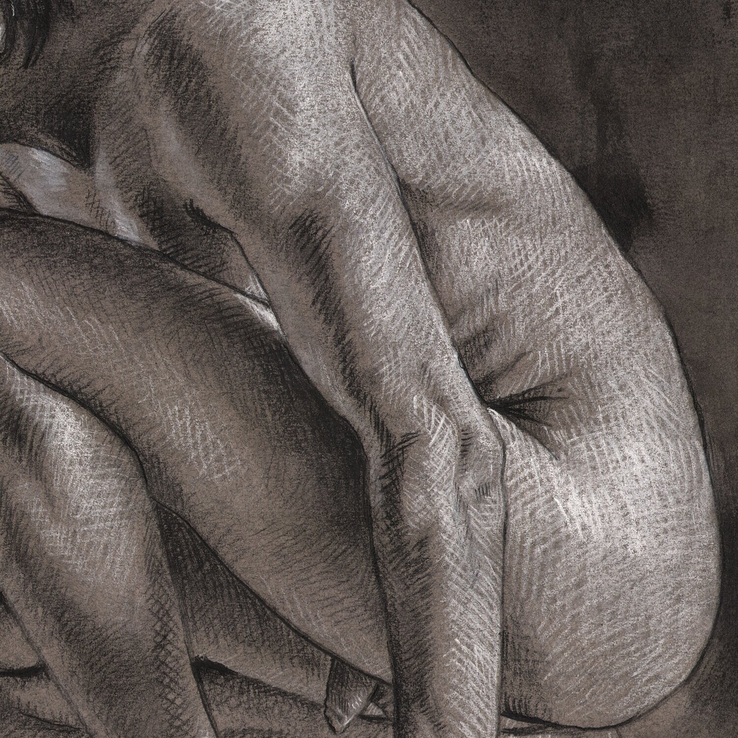 "The Thinker" Original Charcoal Drawing with Optional Frame | Free Shipping Worldwide