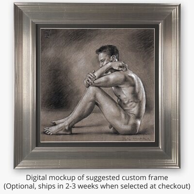 "Contained" Original Charcoal Drawing | Frame Option | Free Shipping Worldwide
