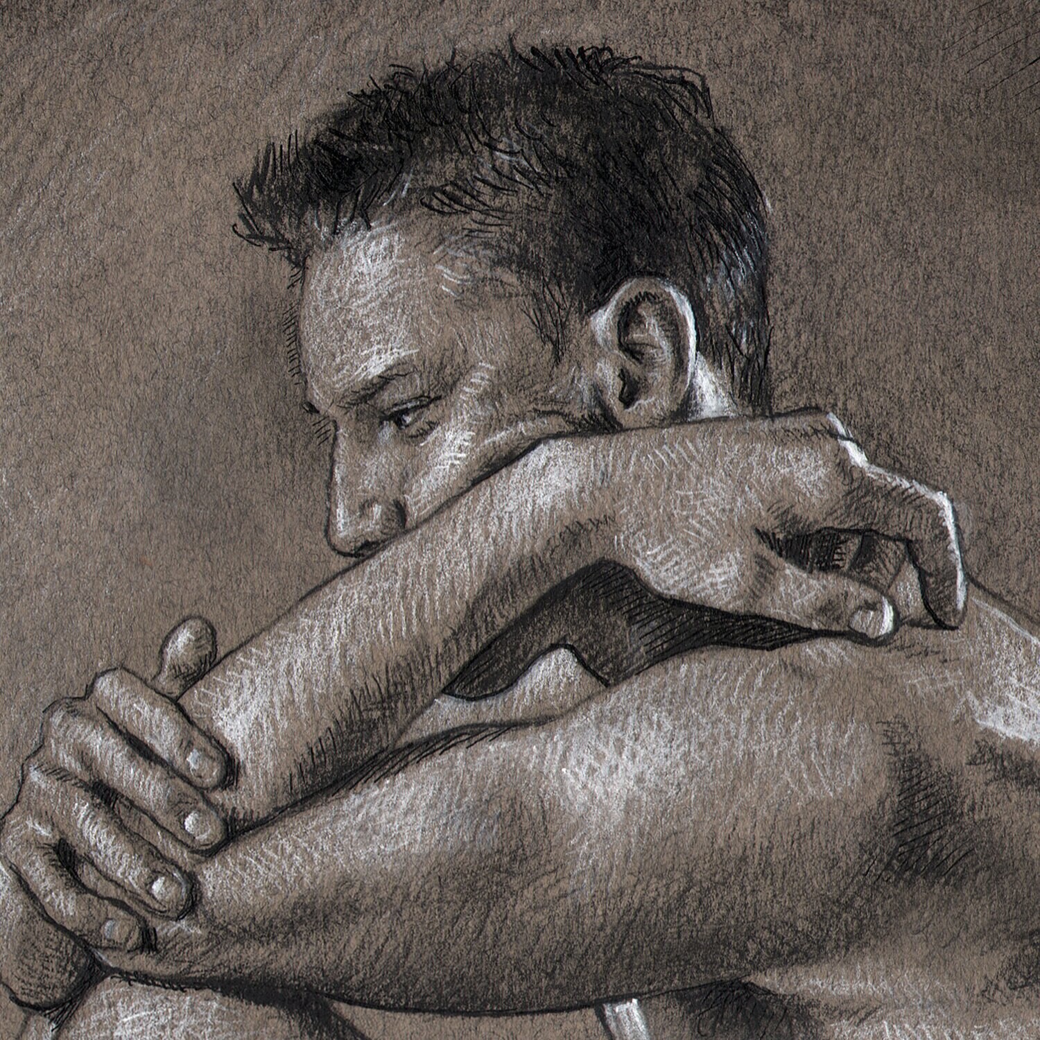"Contained" Original Charcoal Drawing | Frame Option | Free Shipping Worldwide