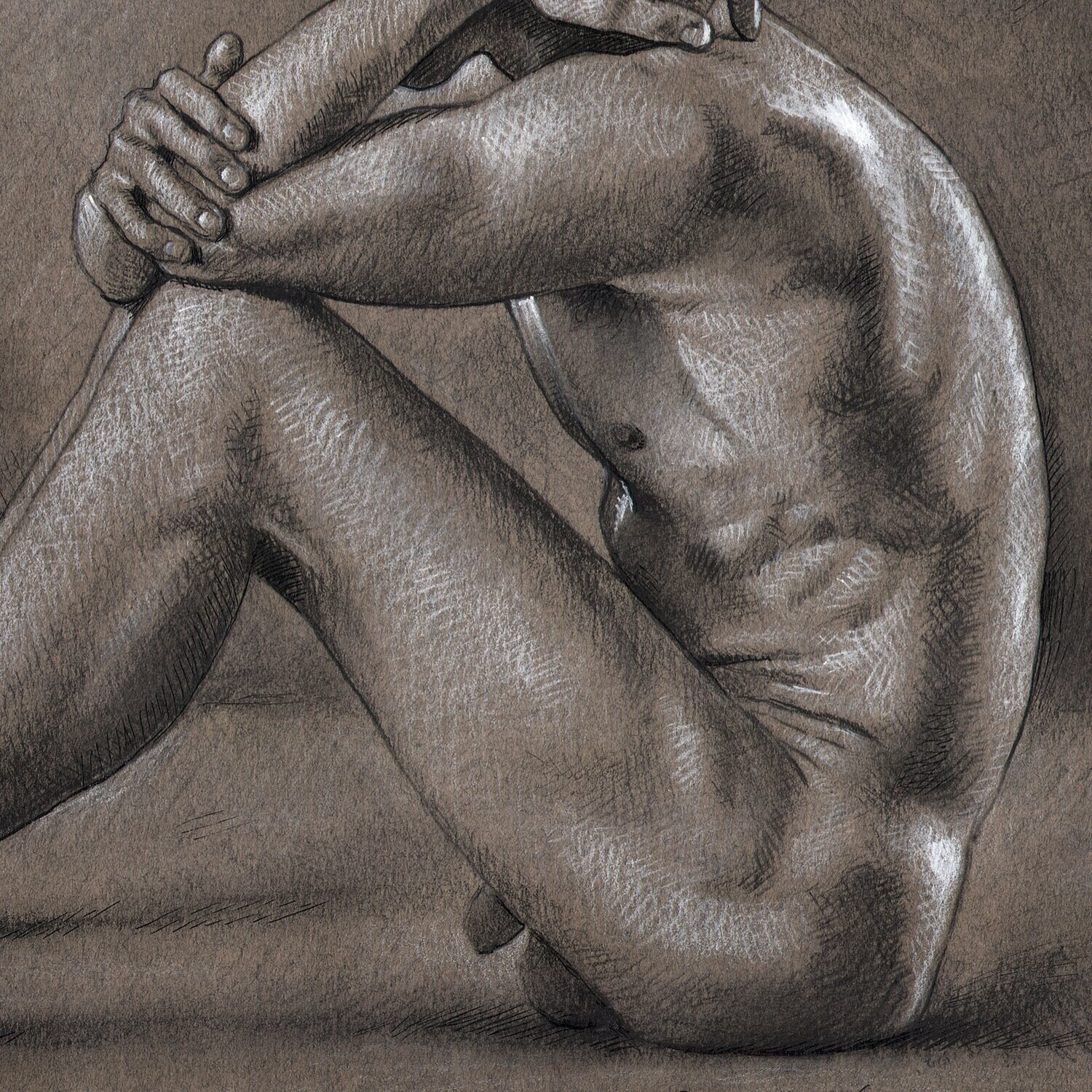 "Contained" Original Charcoal Drawing | Frame Option | Free Shipping Worldwide