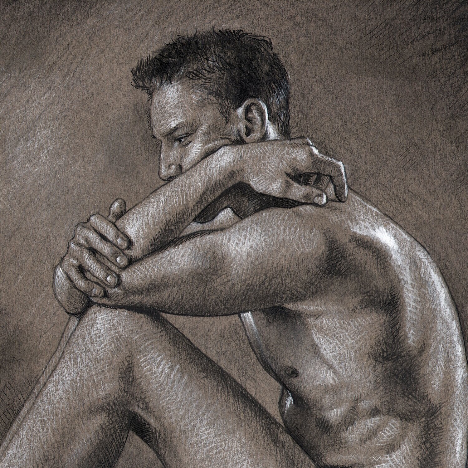 "Contained" Original Charcoal Drawing | Frame Option | Free Shipping Worldwide