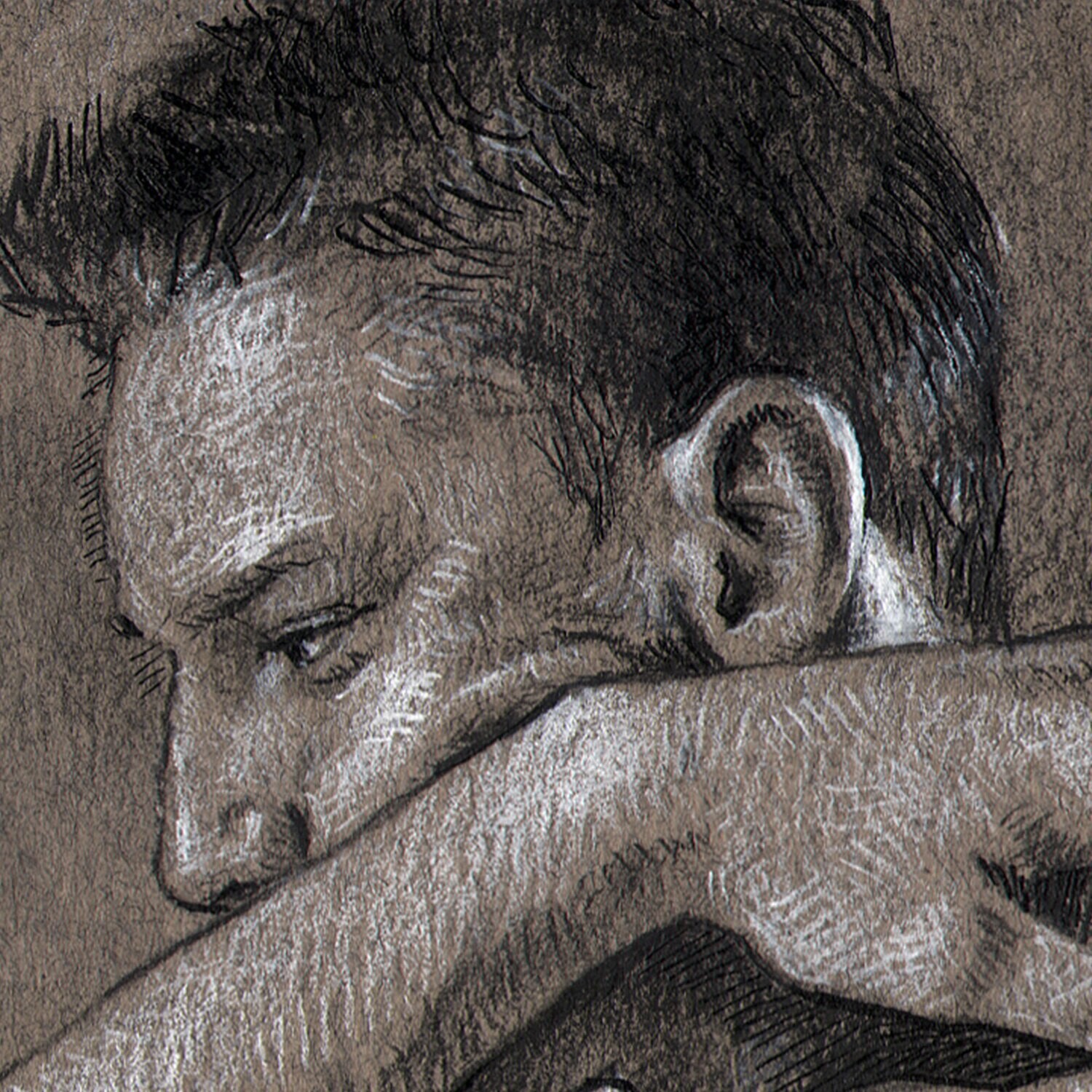 "Contained" Original Charcoal Drawing | Frame Option | Free Shipping Worldwide