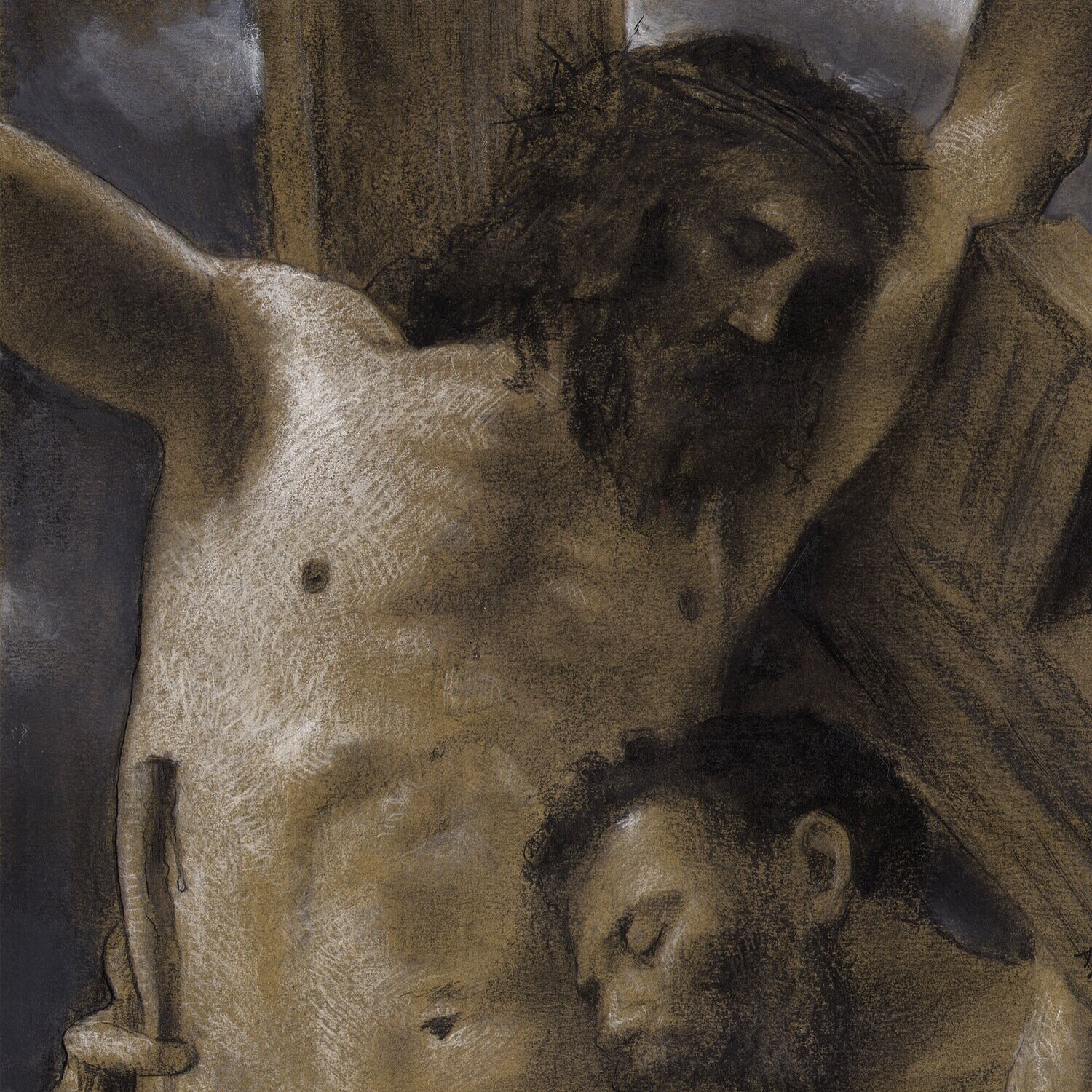 "Compassion" (after Bouguereau) Original Mixed-Media Drawing | Frame Option | Free Shipping Worldwide