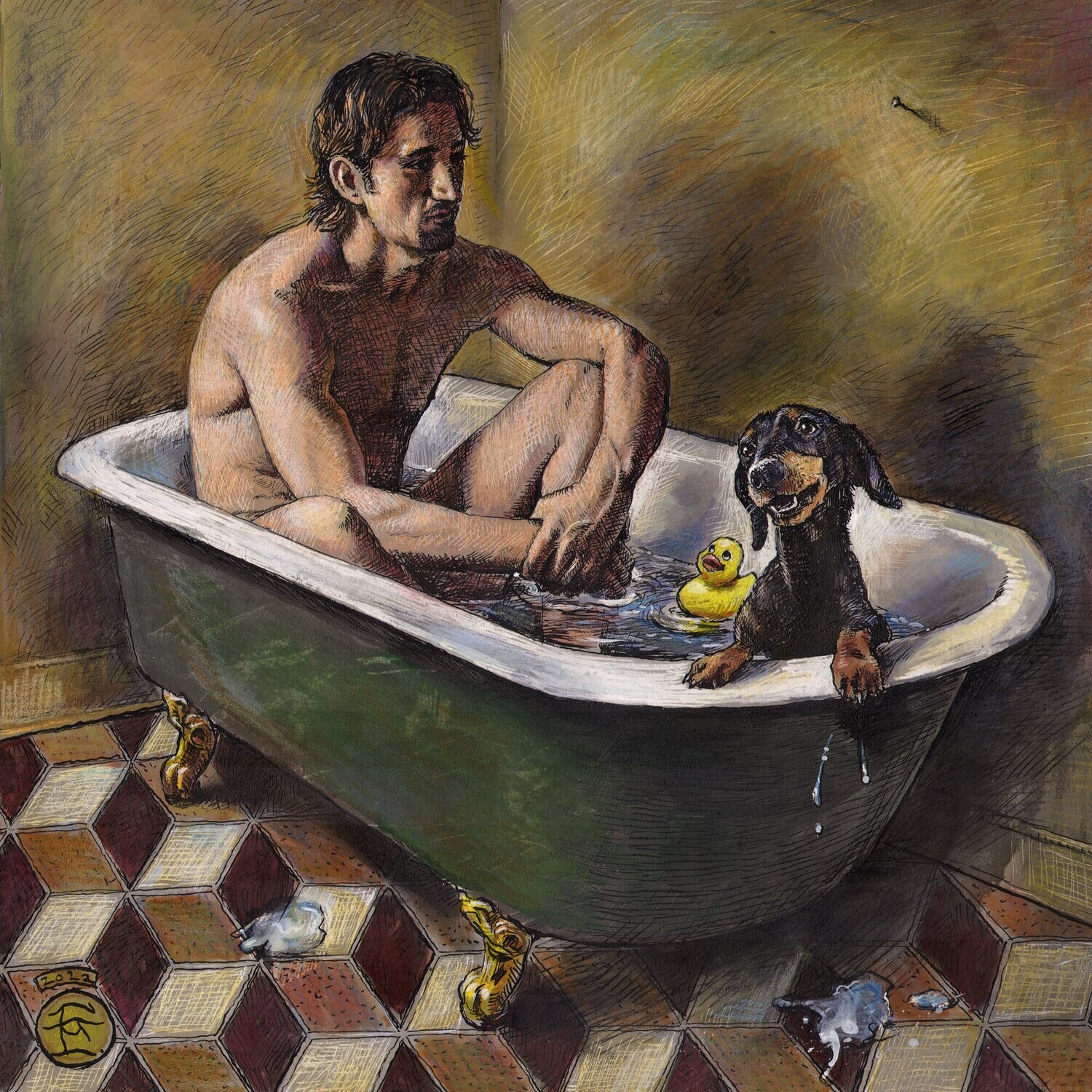 "The Disconnect" Original Mixed-Media Work on Paper | Free Shipping Worldwide