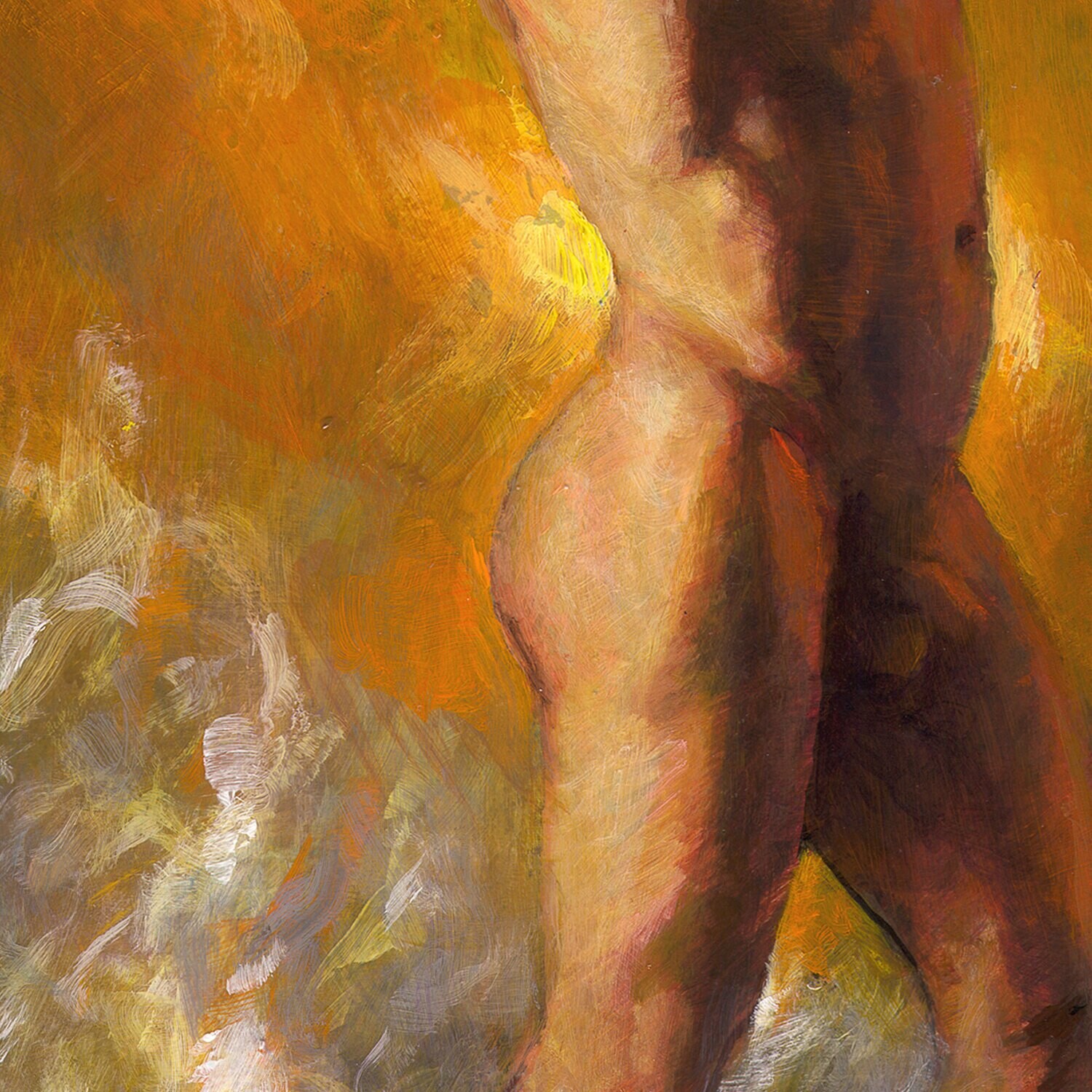 "The Hot Bath" Original Painting on Panel | Free Shipping Worldwide