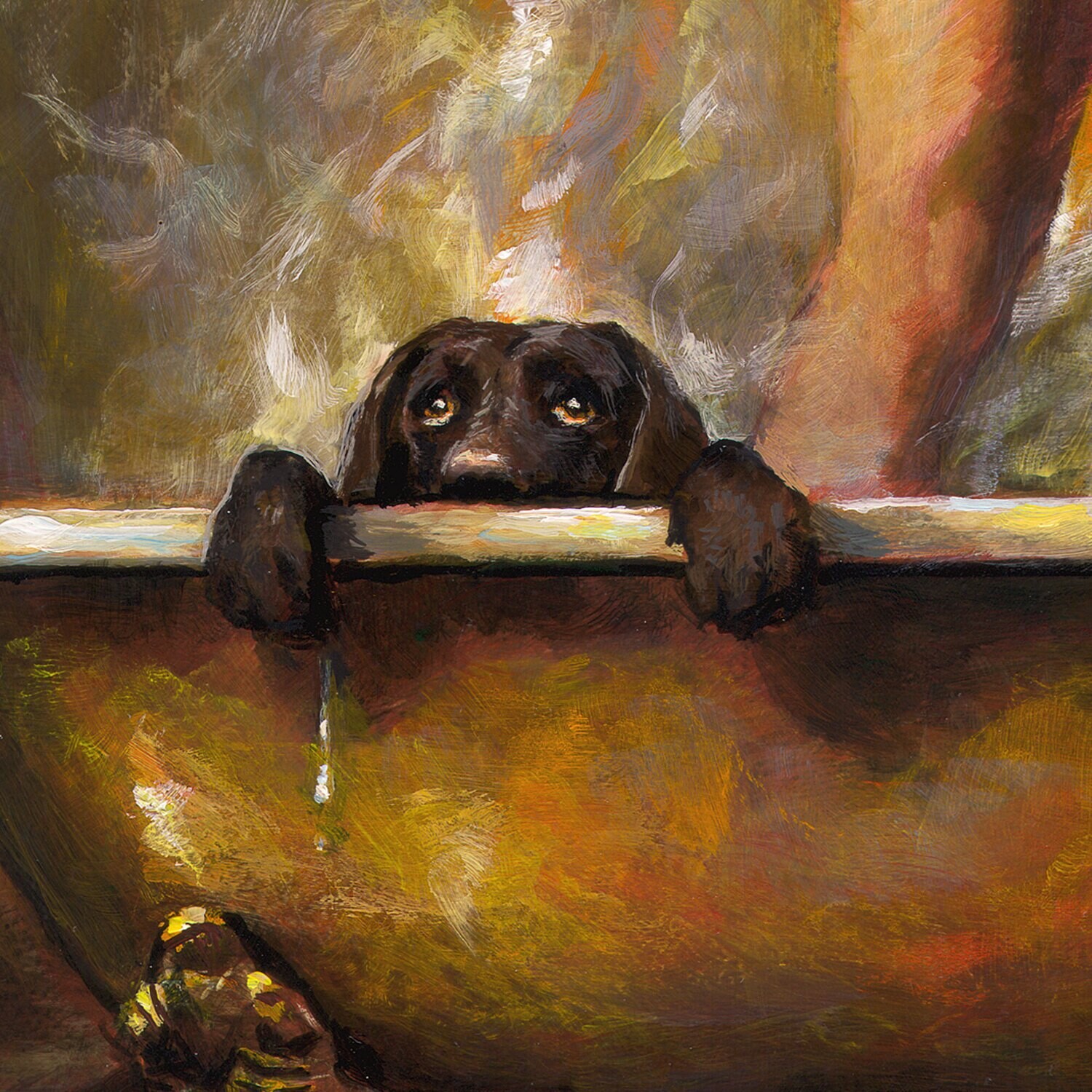"The Hot Bath" Original Painting on Panel | Free Shipping Worldwide