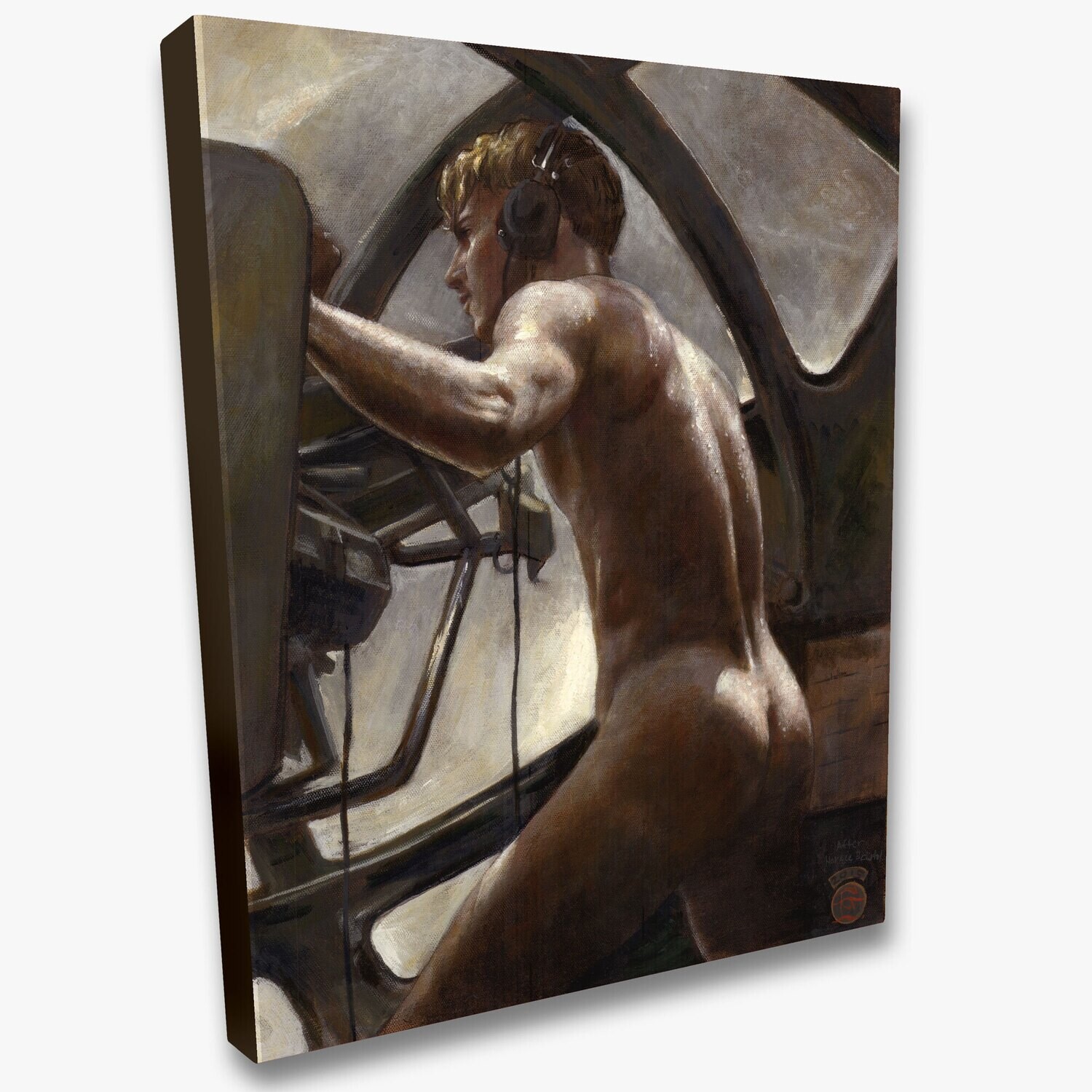 "The Naked Gunner" Limited Edition Giclée on Canvas 20" X 16"