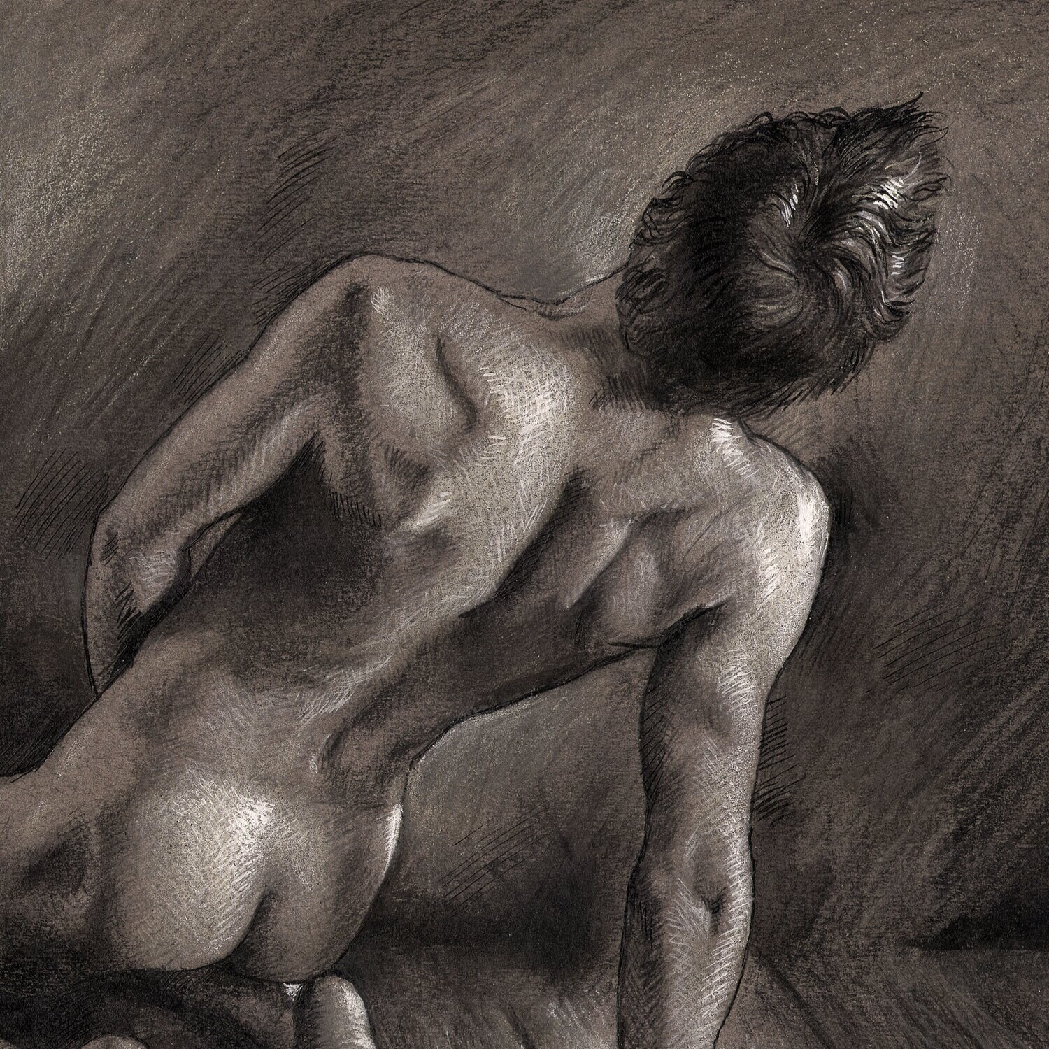 "The Long Night" Original Mixed-Media Drawing | Free Shipping Worldwide
