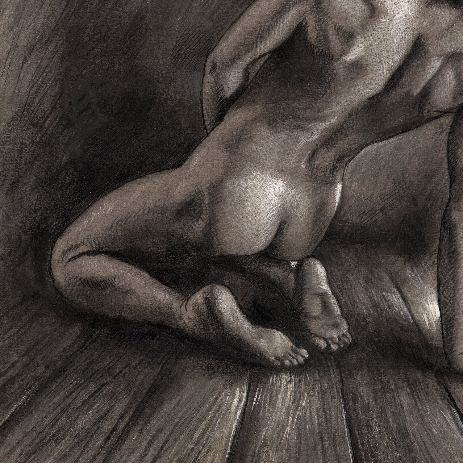 "The Long Night" Original Mixed-Media Drawing | Free Shipping Worldwide