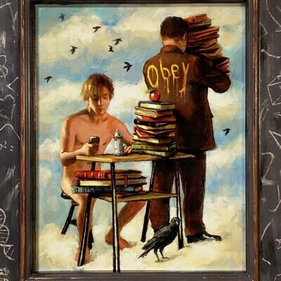 "All But a Dream: Living, Loving and Learning" Original Painting on Panel with Artist's Frame | Free Shipping Worldwide