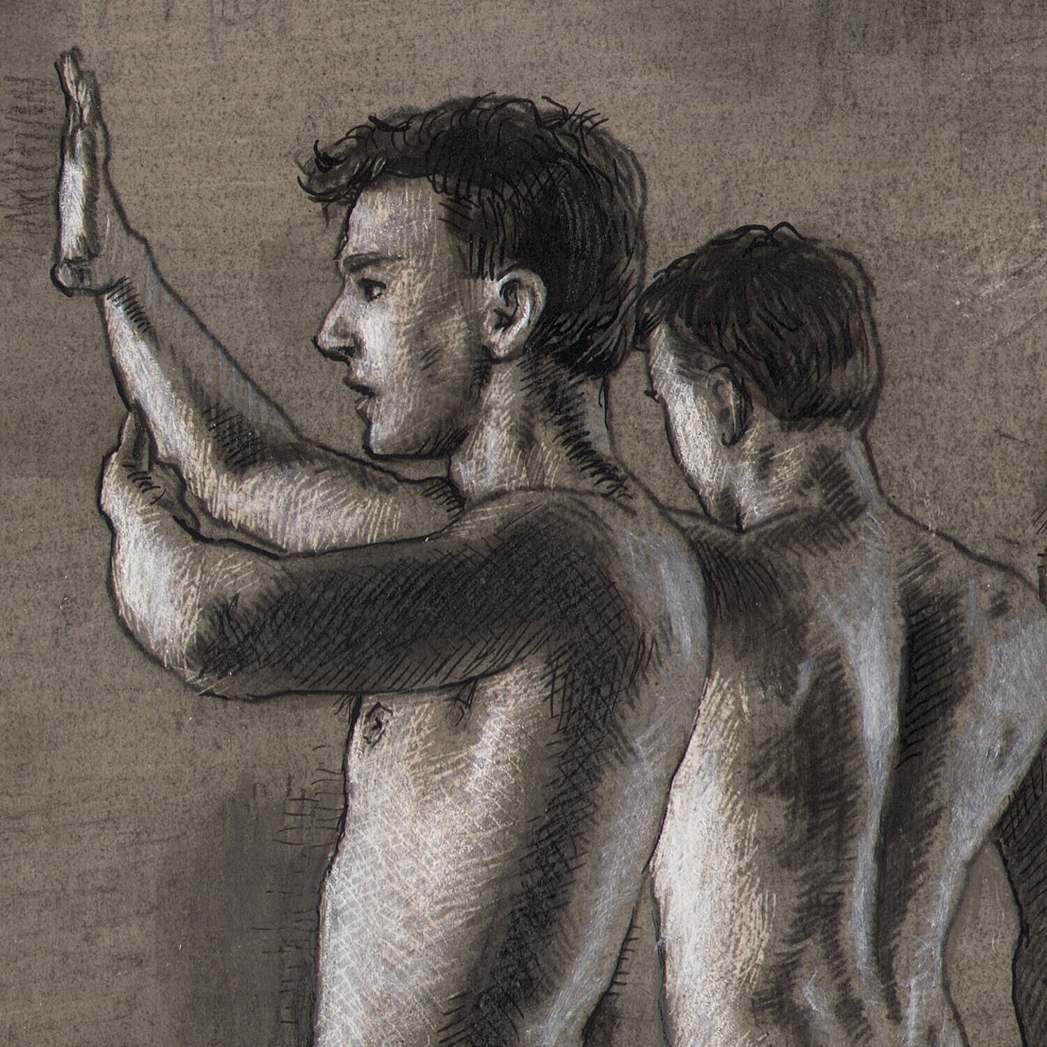 "The Roundabout" Original Grisaille Work on Paper
