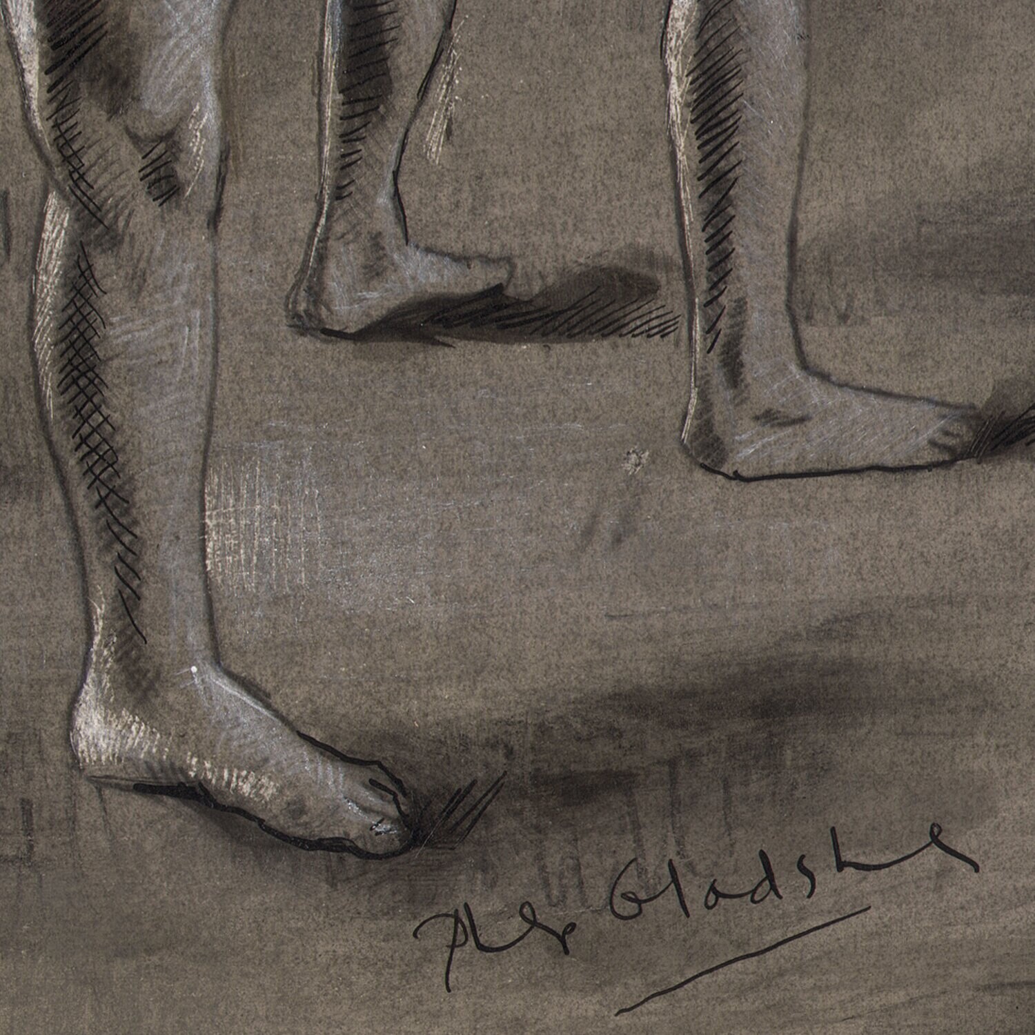 "The Roundabout" Original Grisaille Work on Paper