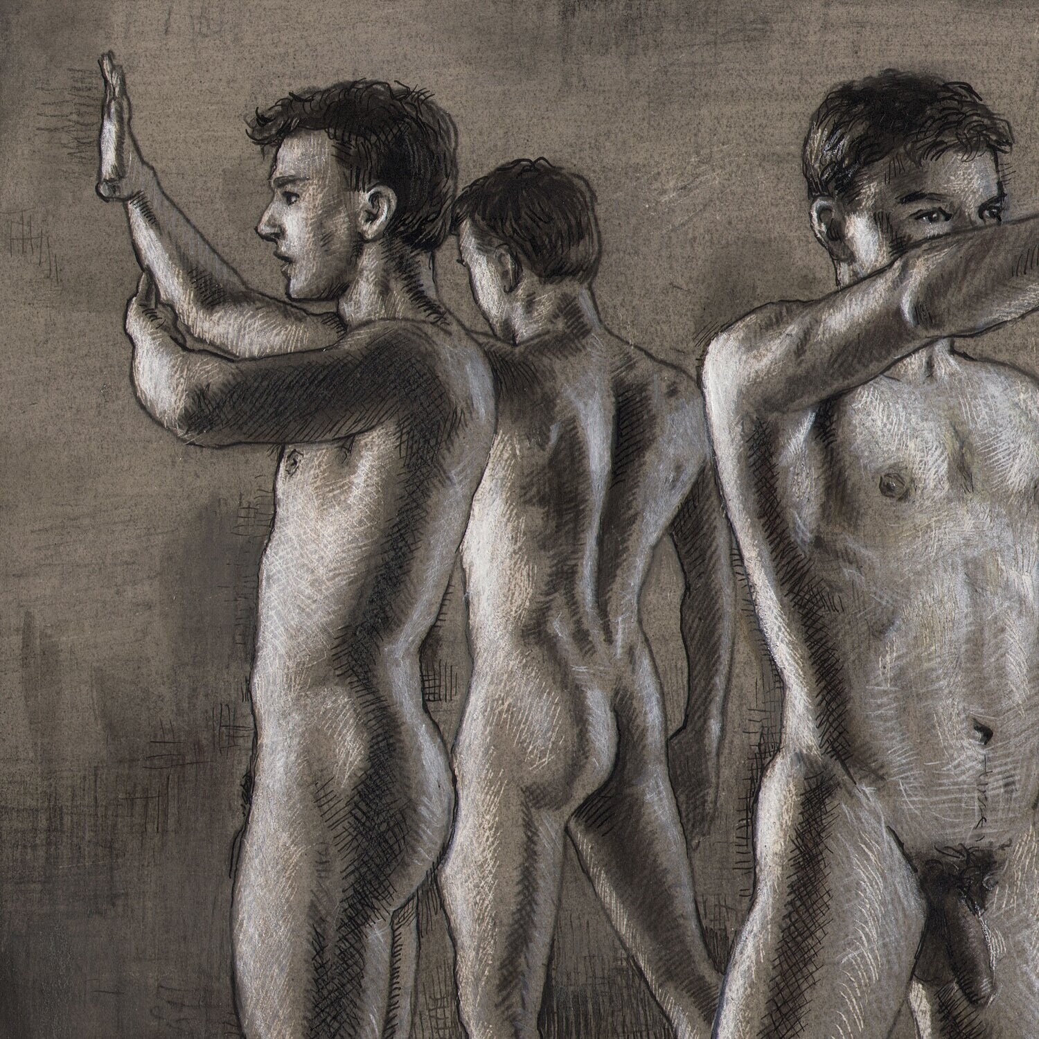 "The Roundabout" Original Grisaille Work on Paper