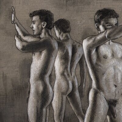 "The Roundabout" Original Grisaille Work on Paper
