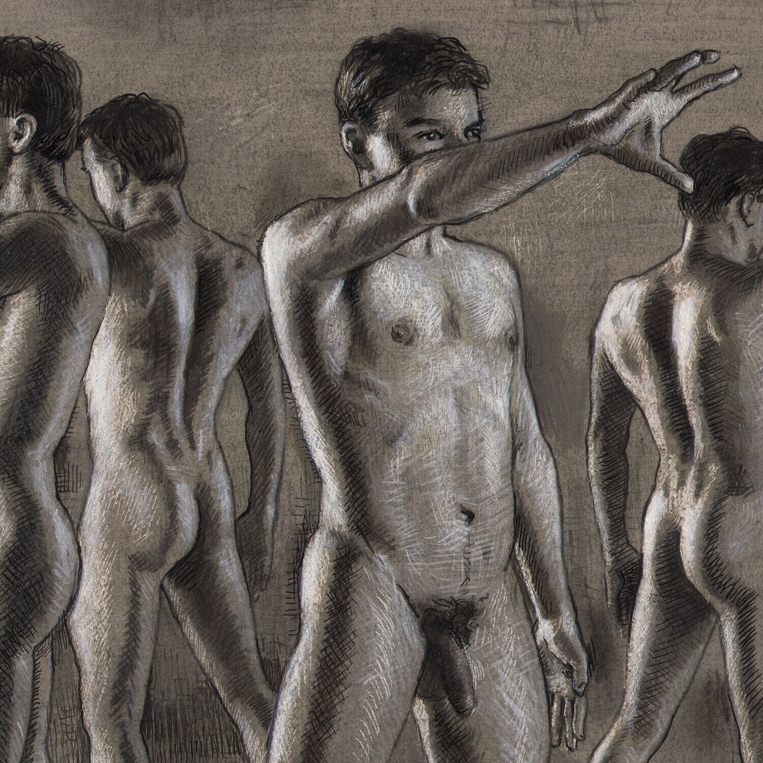 "The Roundabout" Original Grisaille Work on Paper