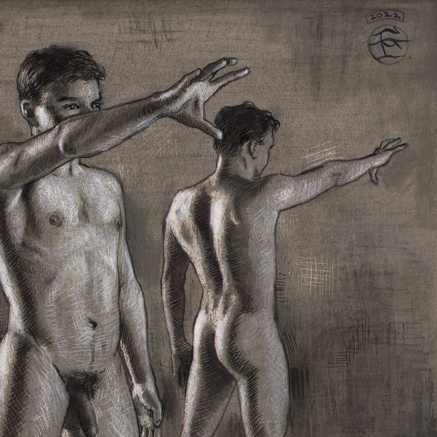"The Roundabout" Original Grisaille Work on Paper