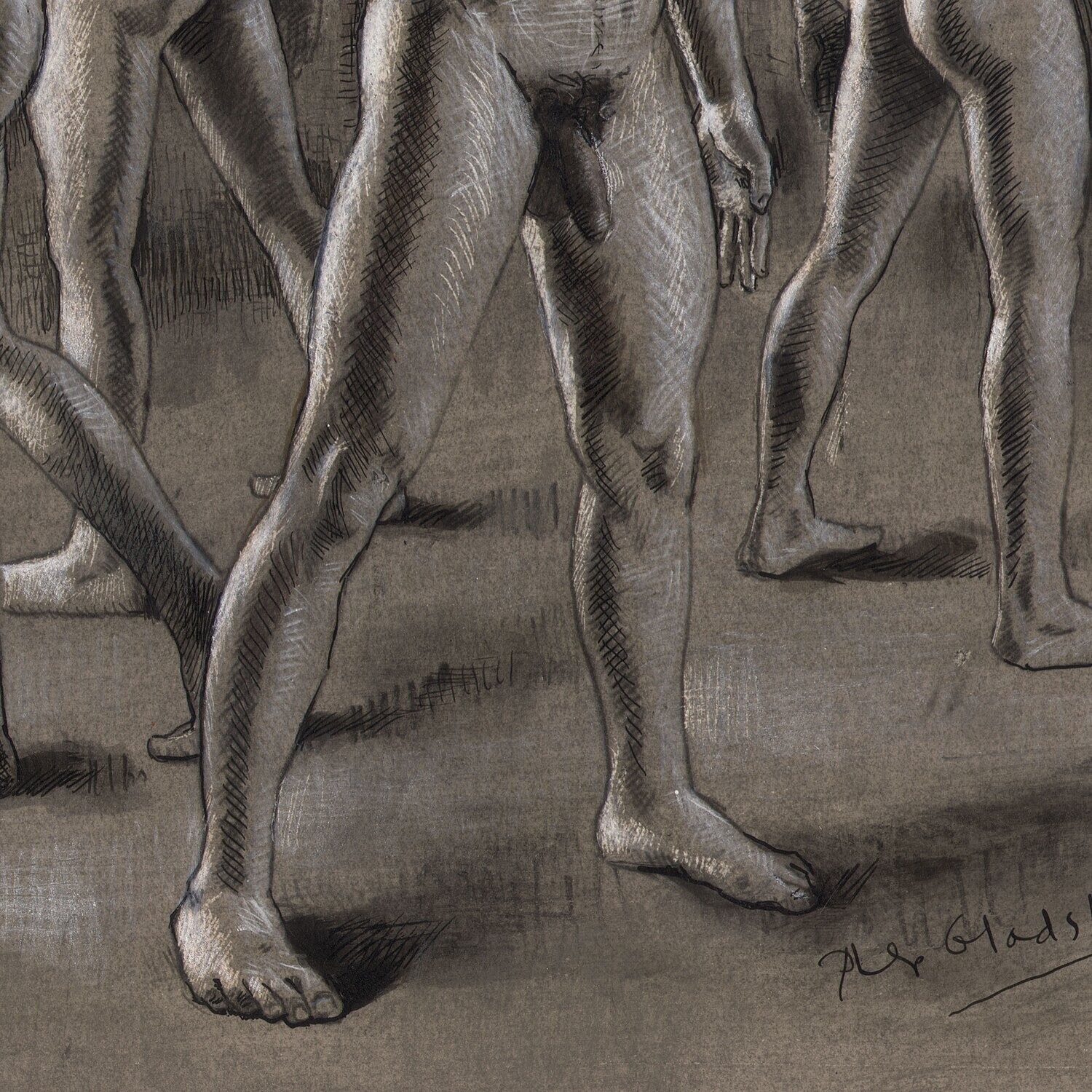 "The Roundabout" Original Grisaille Work on Paper
