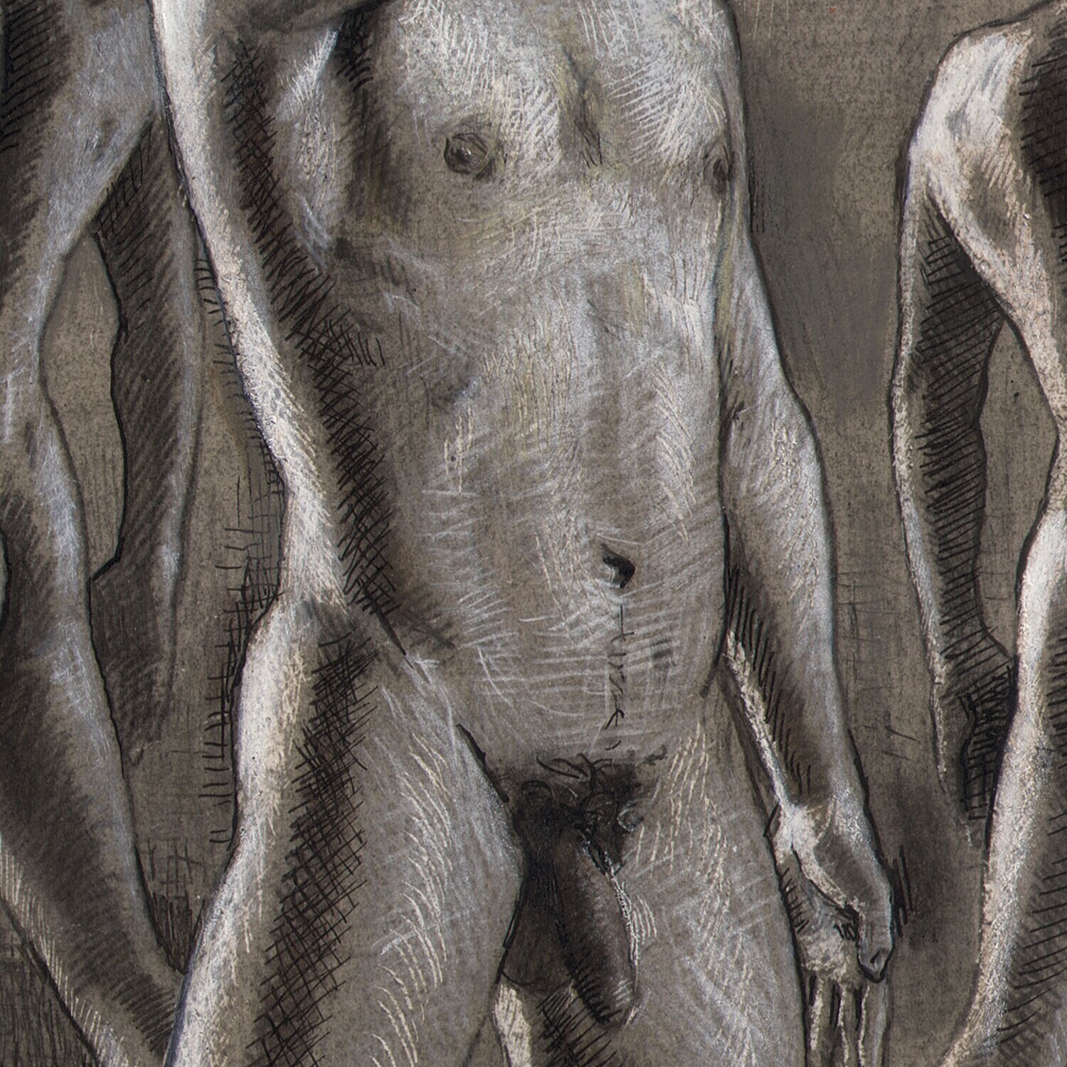 "The Roundabout" Original Grisaille Work on Paper