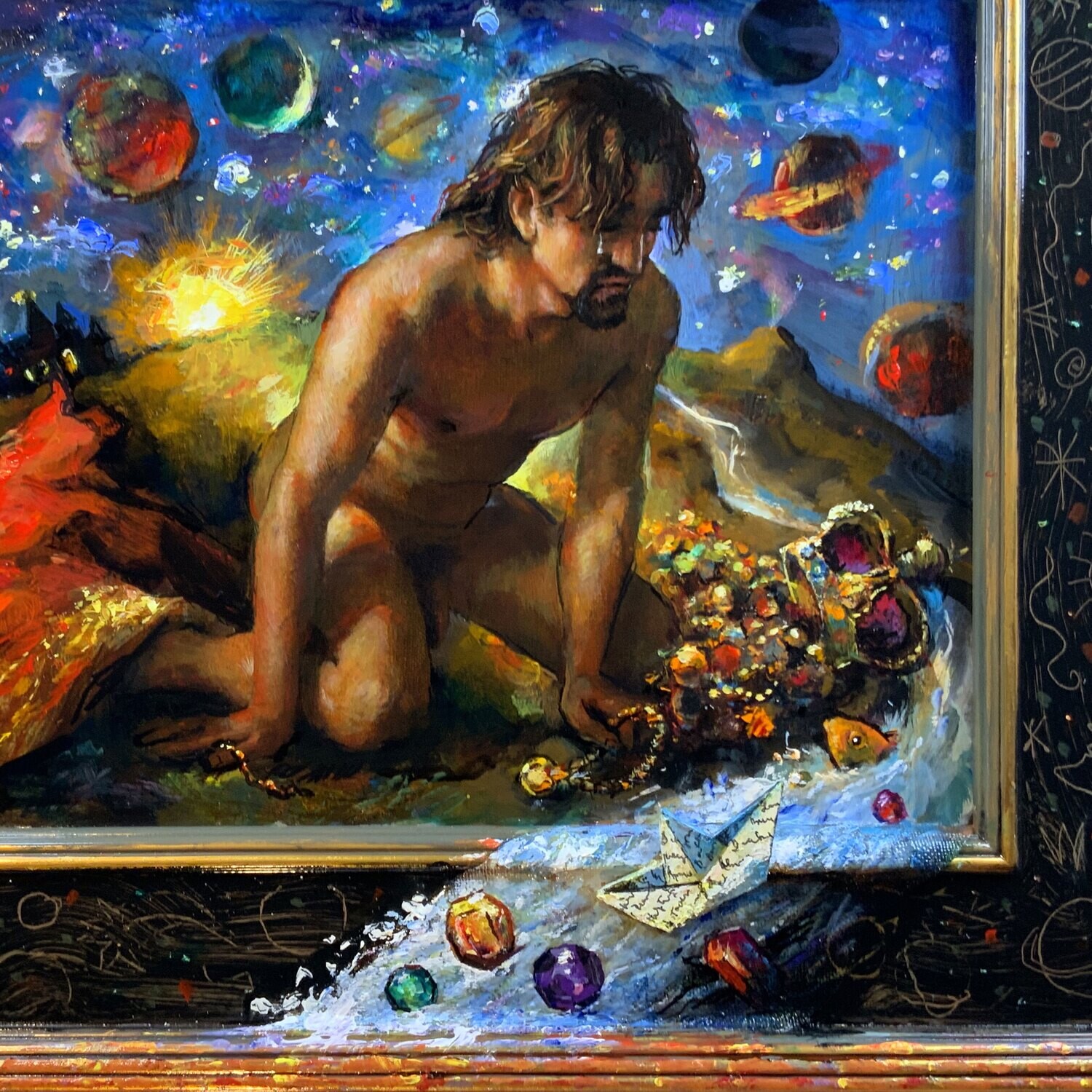 "The Day the Prince Let It All Slip Away" Original Painting on Panel with Artist's Frame | Free Shipping Worldwide