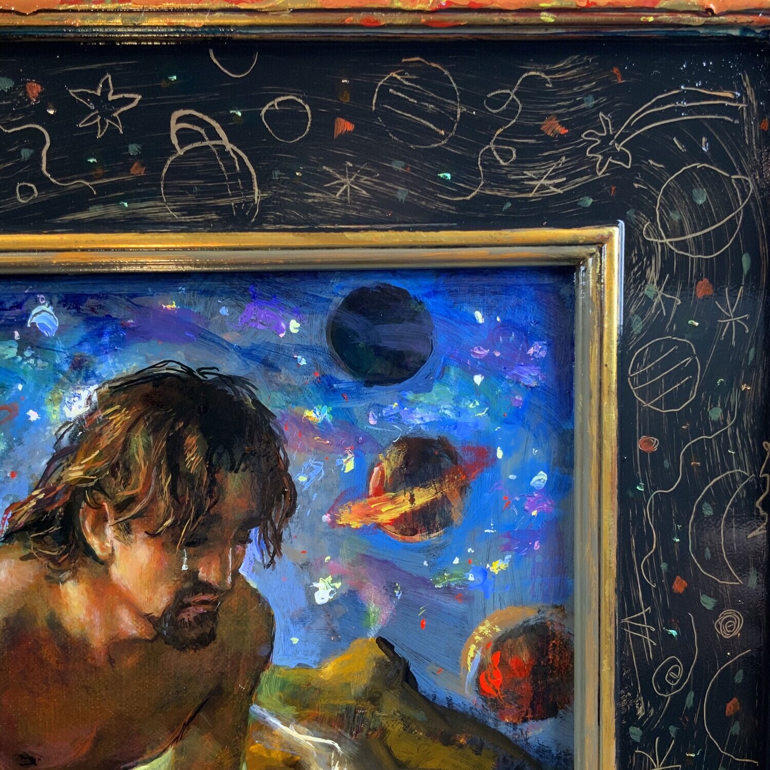 "The Day the Prince Let It All Slip Away" Original Painting on Panel with Artist's Frame | Free Shipping Worldwide