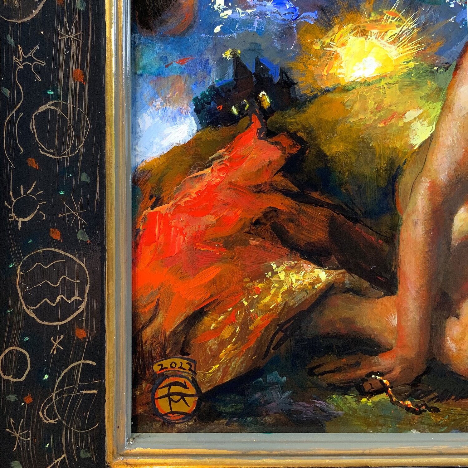"The Day the Prince Let It All Slip Away" Original Painting on Panel with Artist's Frame | Free Shipping Worldwide