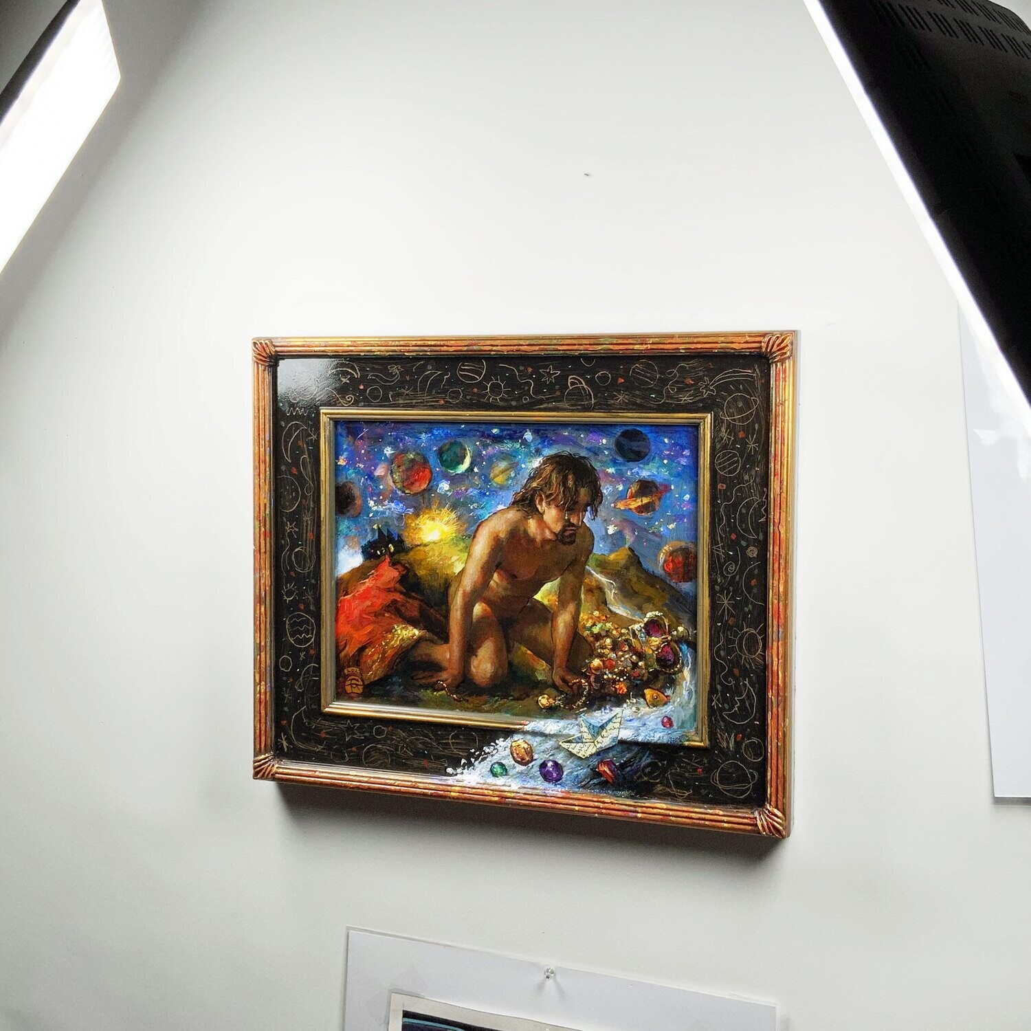 "The Day the Prince Let It All Slip Away" Original Painting on Panel with Artist's Frame | Free Shipping Worldwide