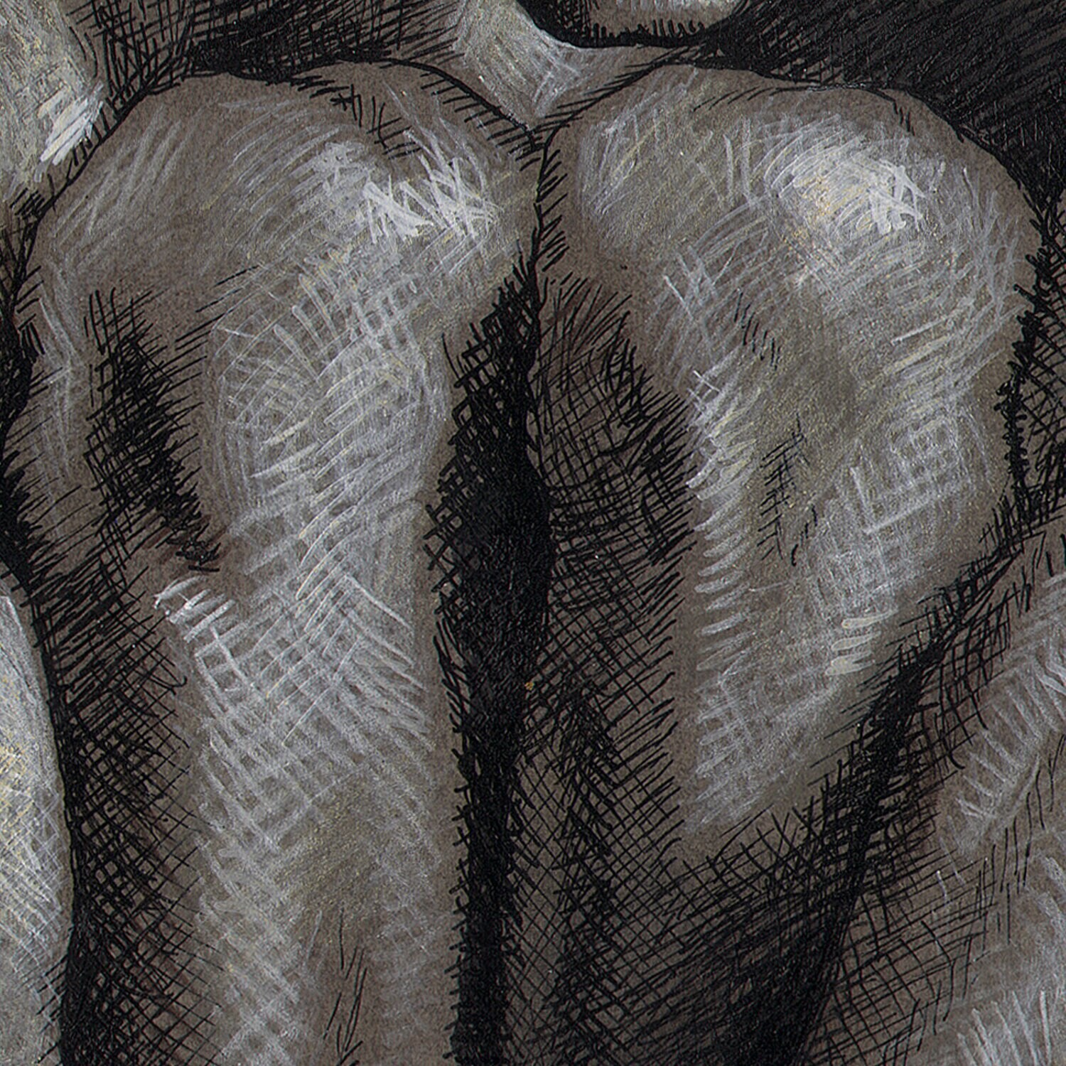 "Contained" Original Grisaille Work on Paper