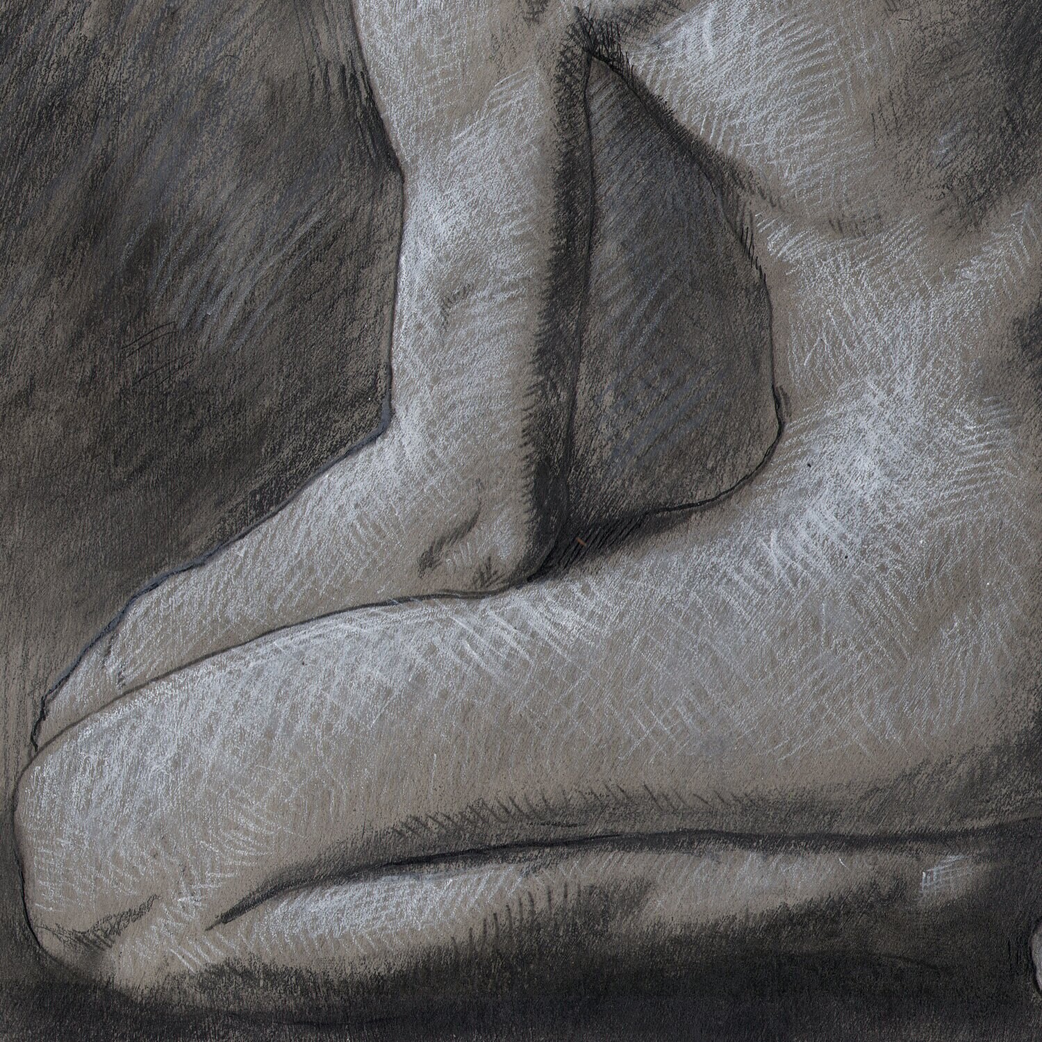 "The Thinker" Original Grisaille Drawing | Free Shipping Worldwide