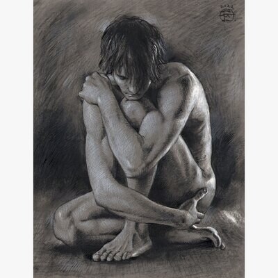 &quot;The Ponderer&quot; Original Grisaille Drawing | Free Shipping Worldwide