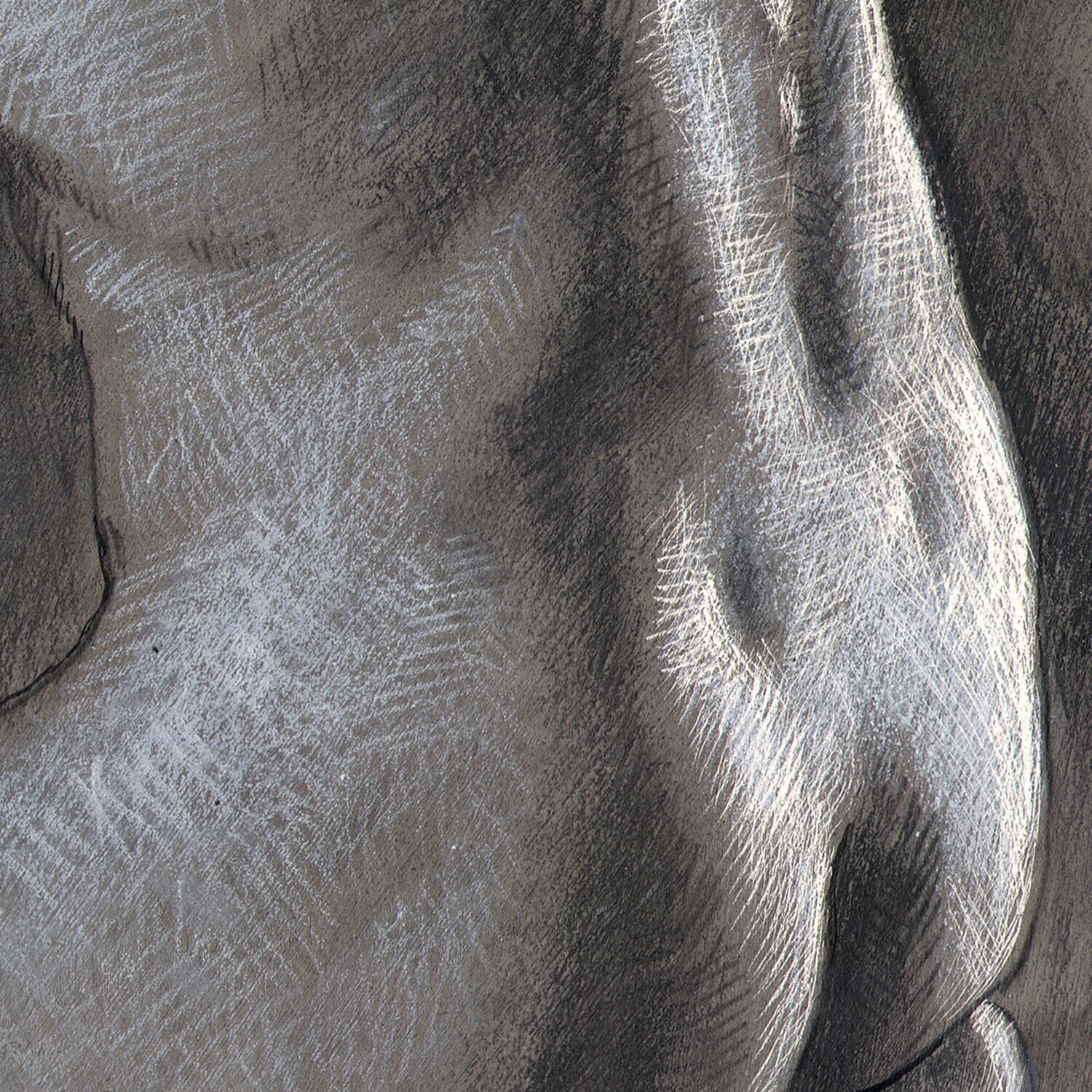 "The Thinker" Original Grisaille Drawing | Free Shipping Worldwide