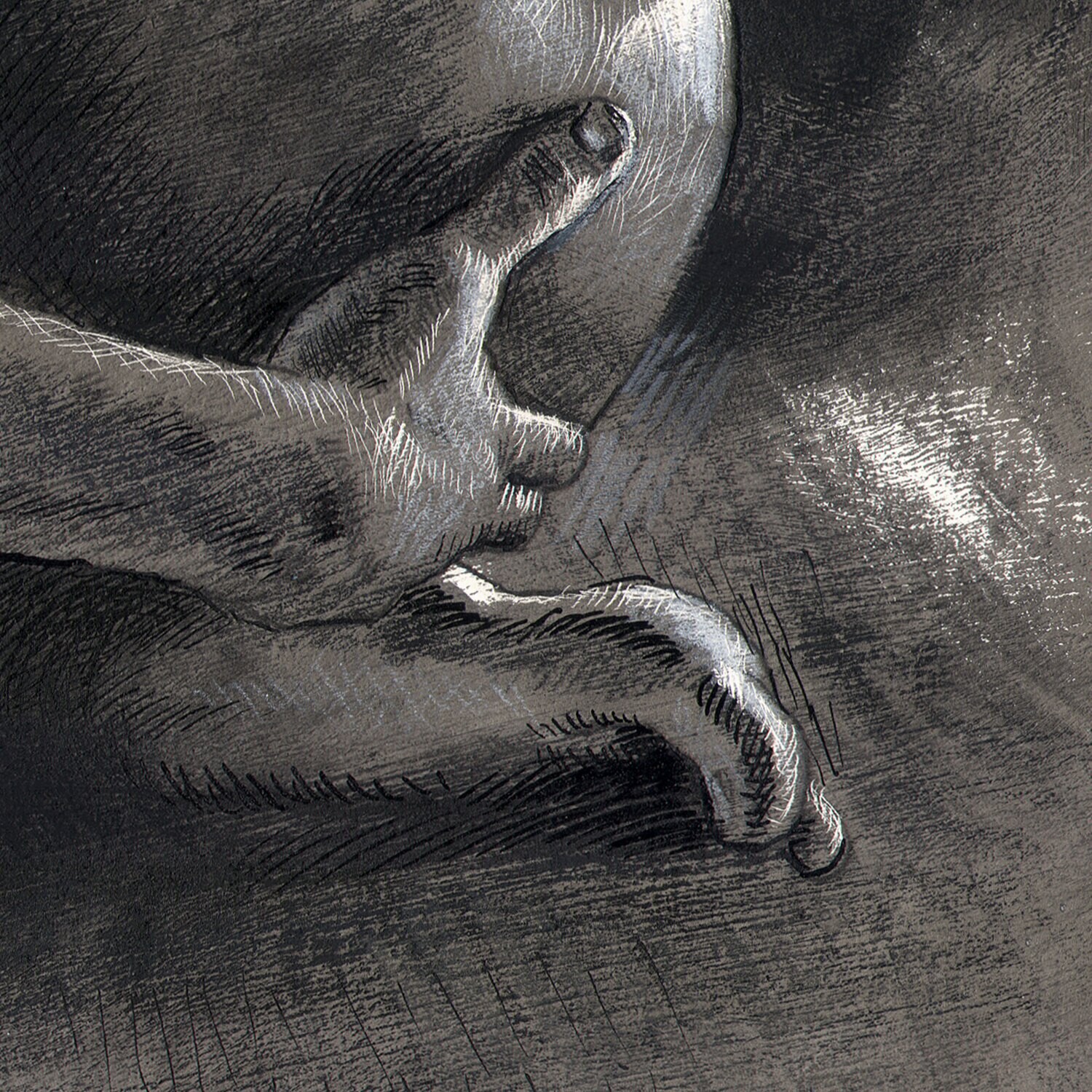 "The Ponderer" Original Grisaille Drawing | Free Shipping Worldwide