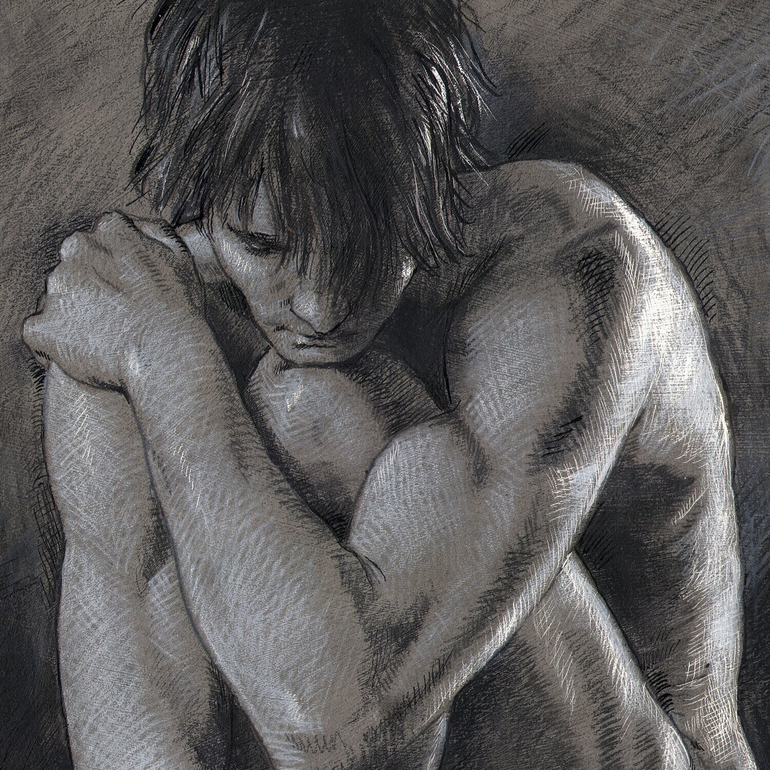 "The Ponderer" Original Grisaille Drawing | Free Shipping Worldwide