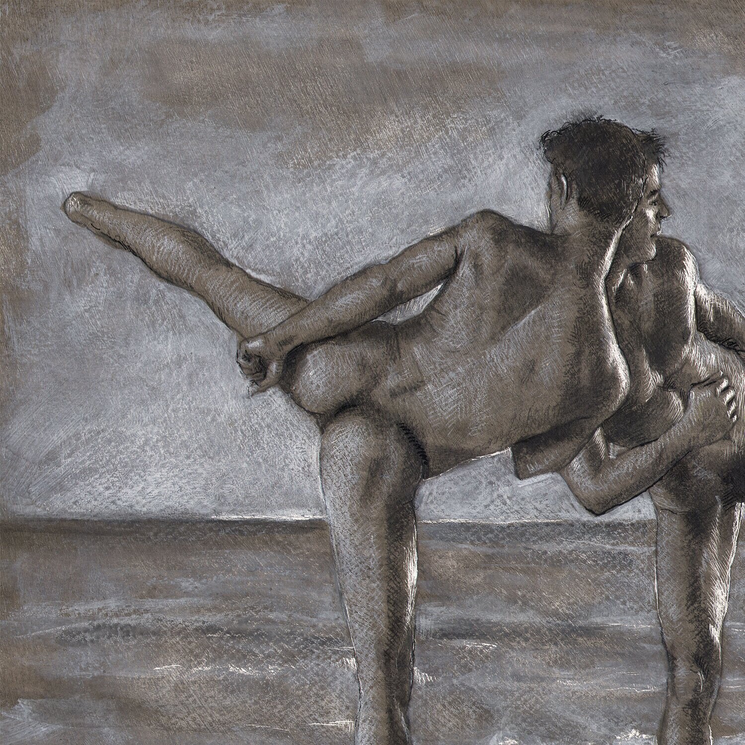 "Sea Bird" Original Grisaille Work on Paper | Free Shipping Worldwide