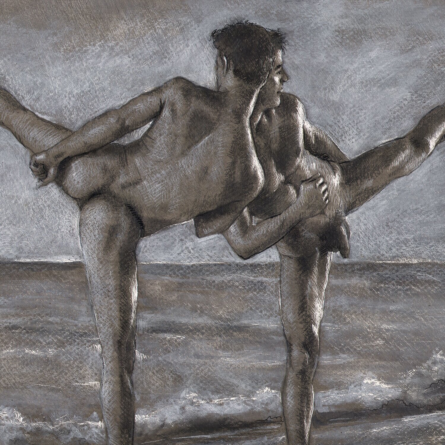"Sea Bird" Original Grisaille Work on Paper | Free Shipping Worldwide