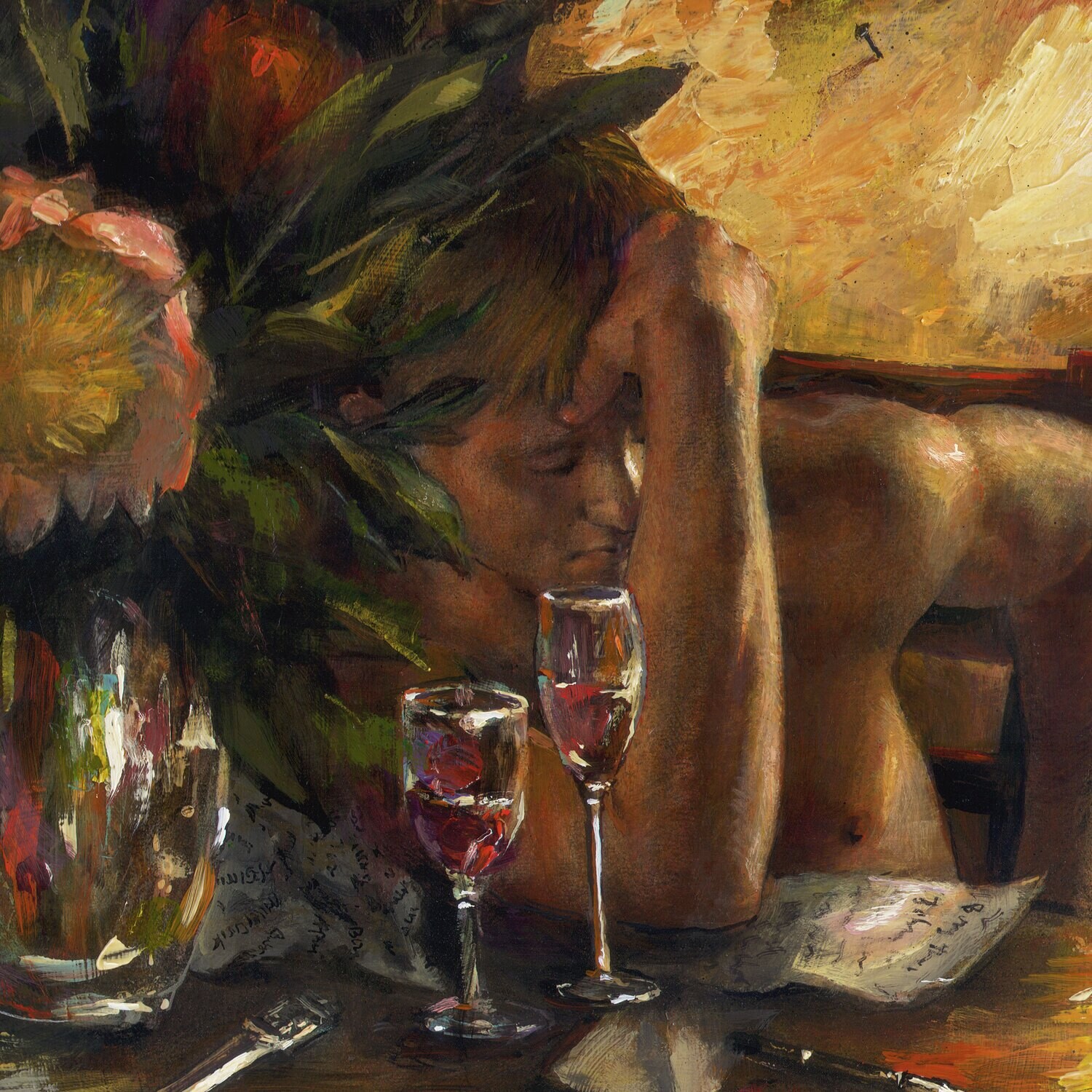 "The Opened Letter" Original Painting on Panel, Framed | Free Shipping Worldwide