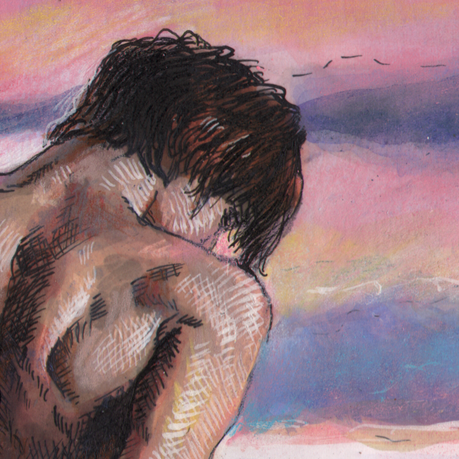 "End of the Line" Original Work on Paper | Free Shipping Worldwide