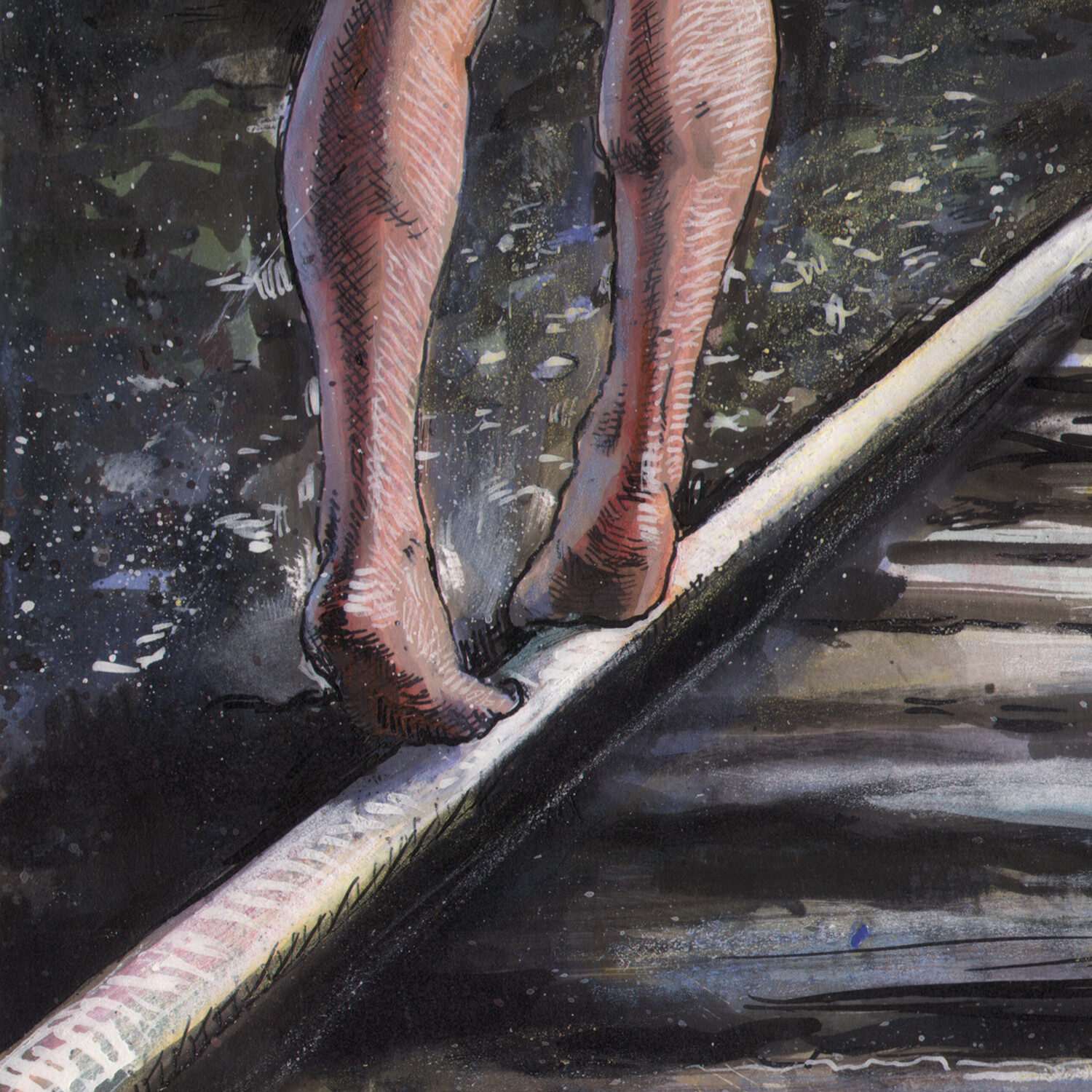"End of the Line" Original Work on Paper | Free Shipping Worldwide