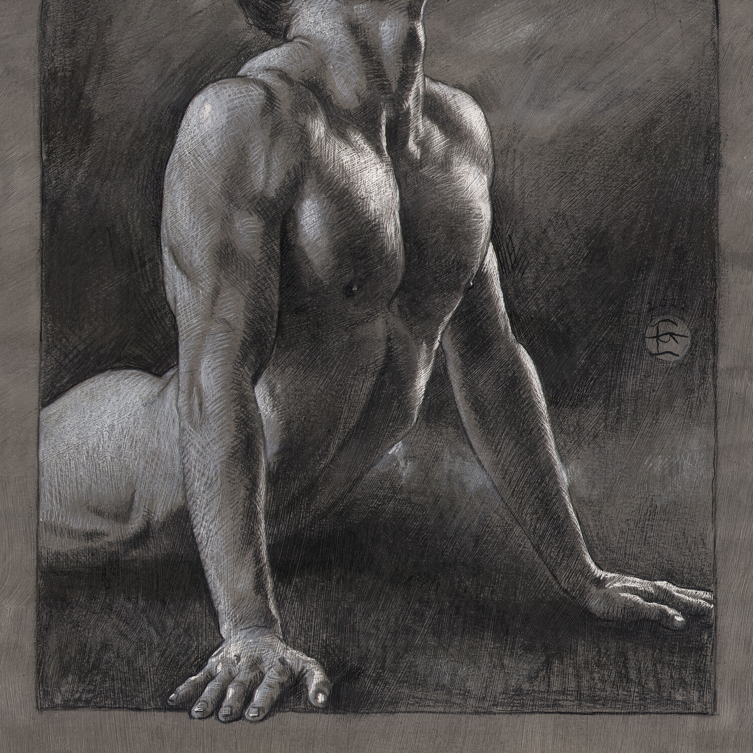 "The Yearning" Original Grisaille Work on Paper | Free Shipping Worldwide