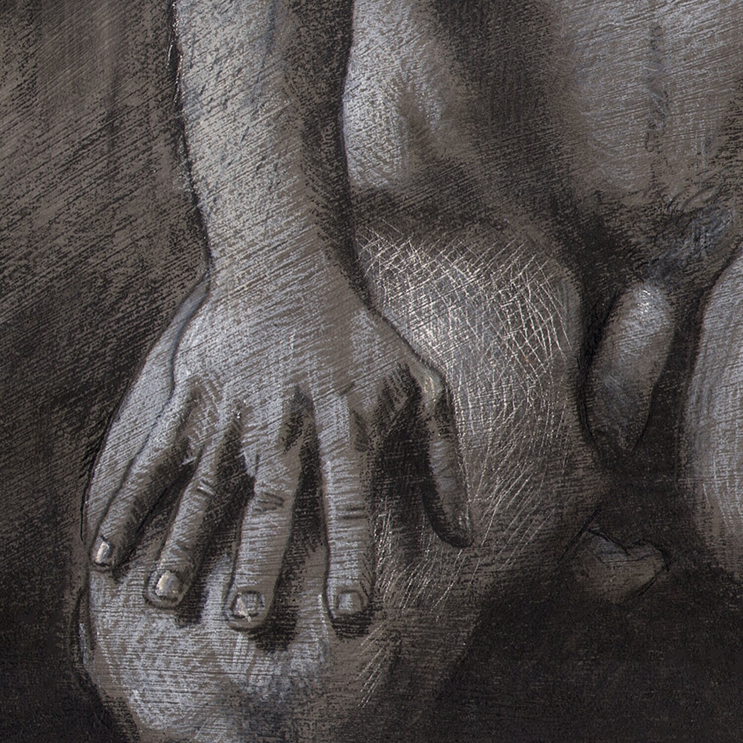"Awaiting" Original Grisaille Work on Paper | Free Shipping Worldwide