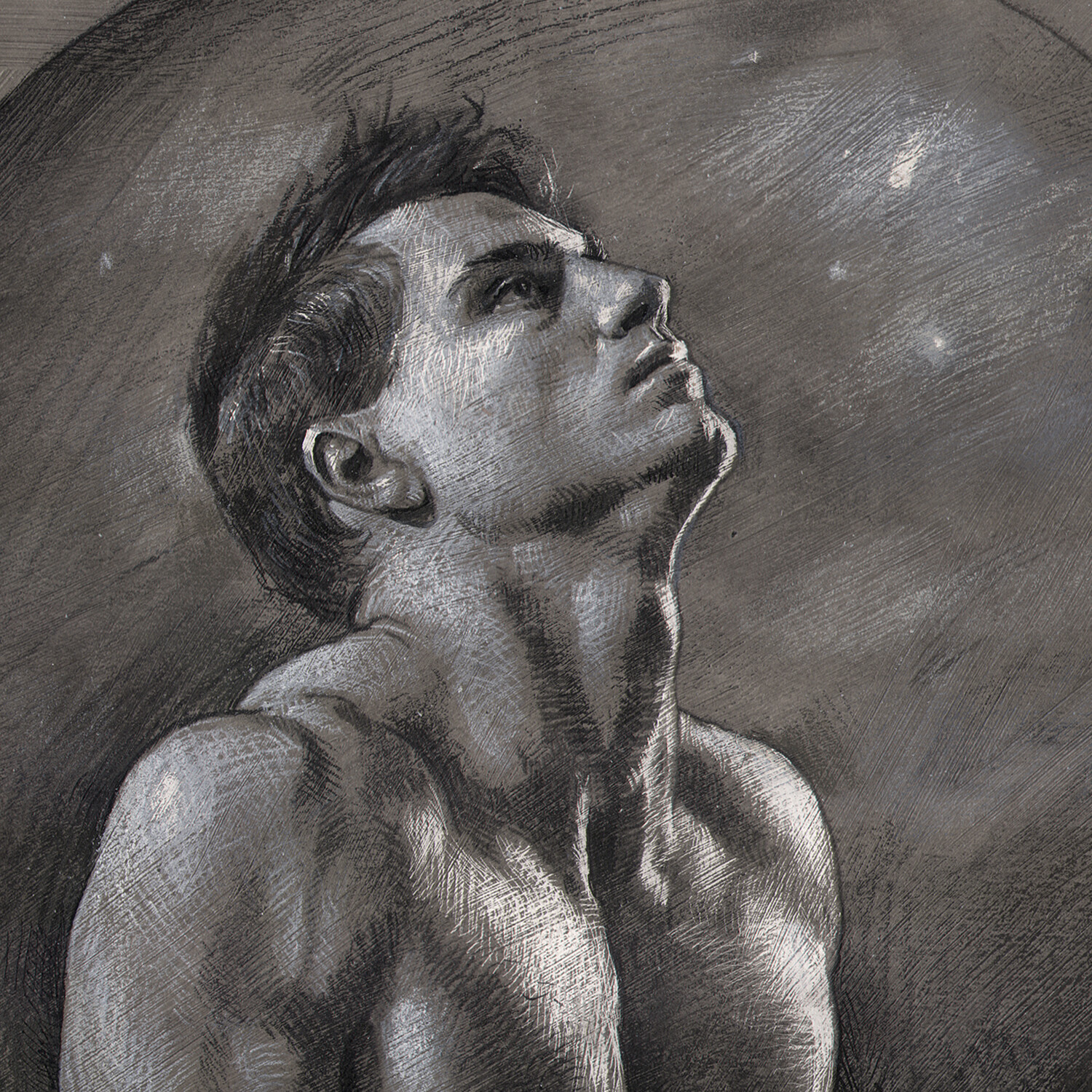 "The Yearning" Original Grisaille Work on Paper | Free Shipping Worldwide