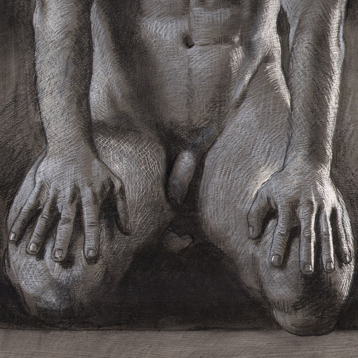 "Awaiting" Original Grisaille Work on Paper | Free Shipping Worldwide