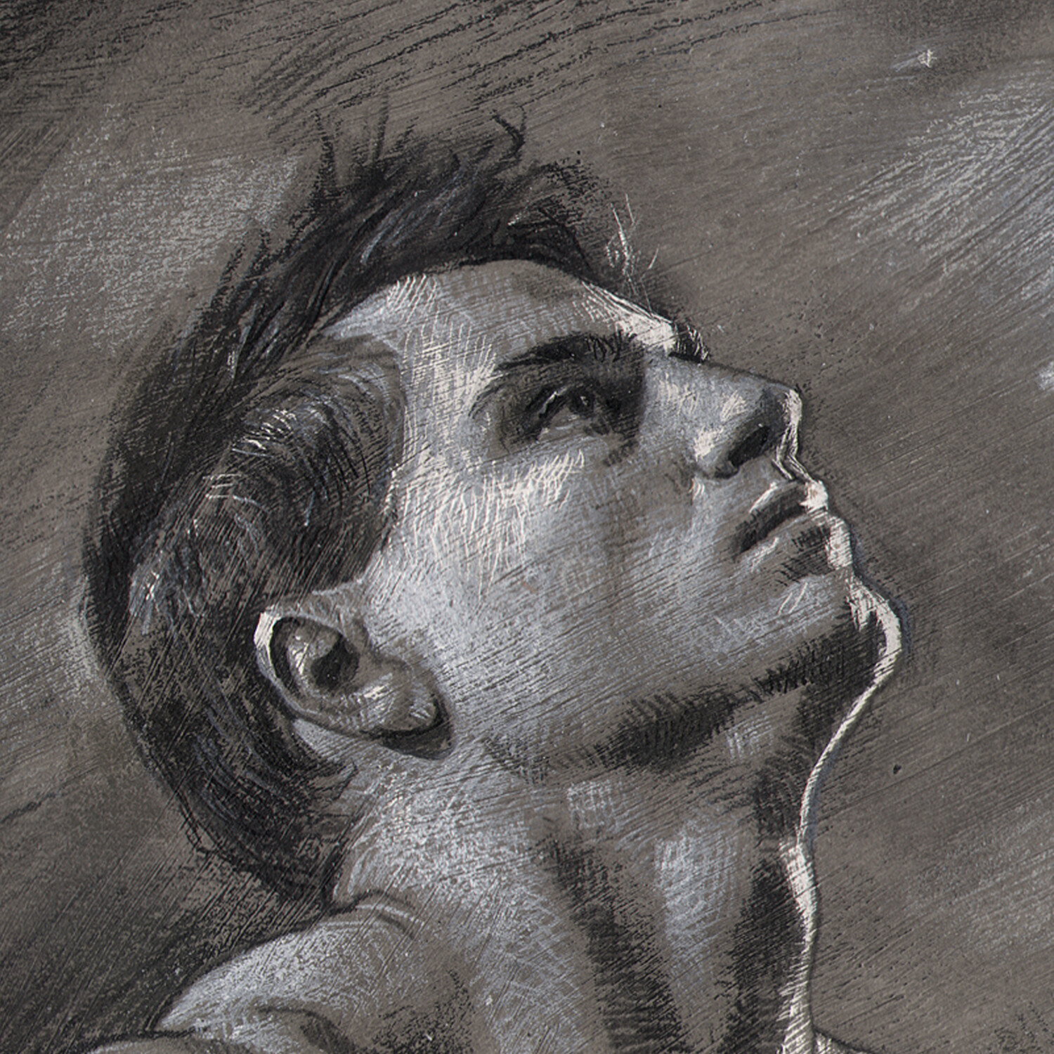 "The Yearning" Original Grisaille Work on Paper | Free Shipping Worldwide