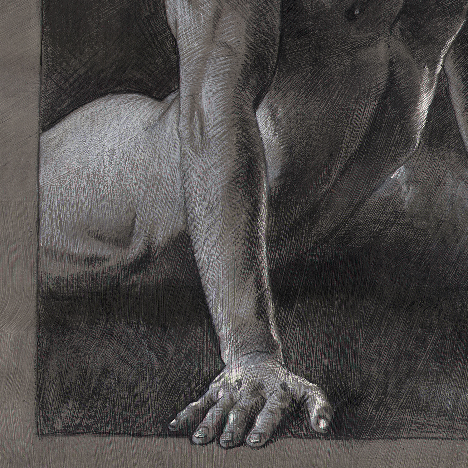 "The Yearning" Original Grisaille Work on Paper | Free Shipping Worldwide