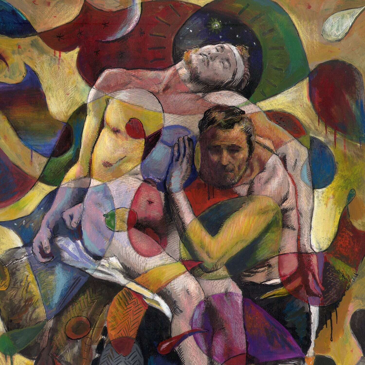 "The Sweltering Summer's Good Samaritans" Original Mixed-Media Work on Paper | Free Shipping Worldwide