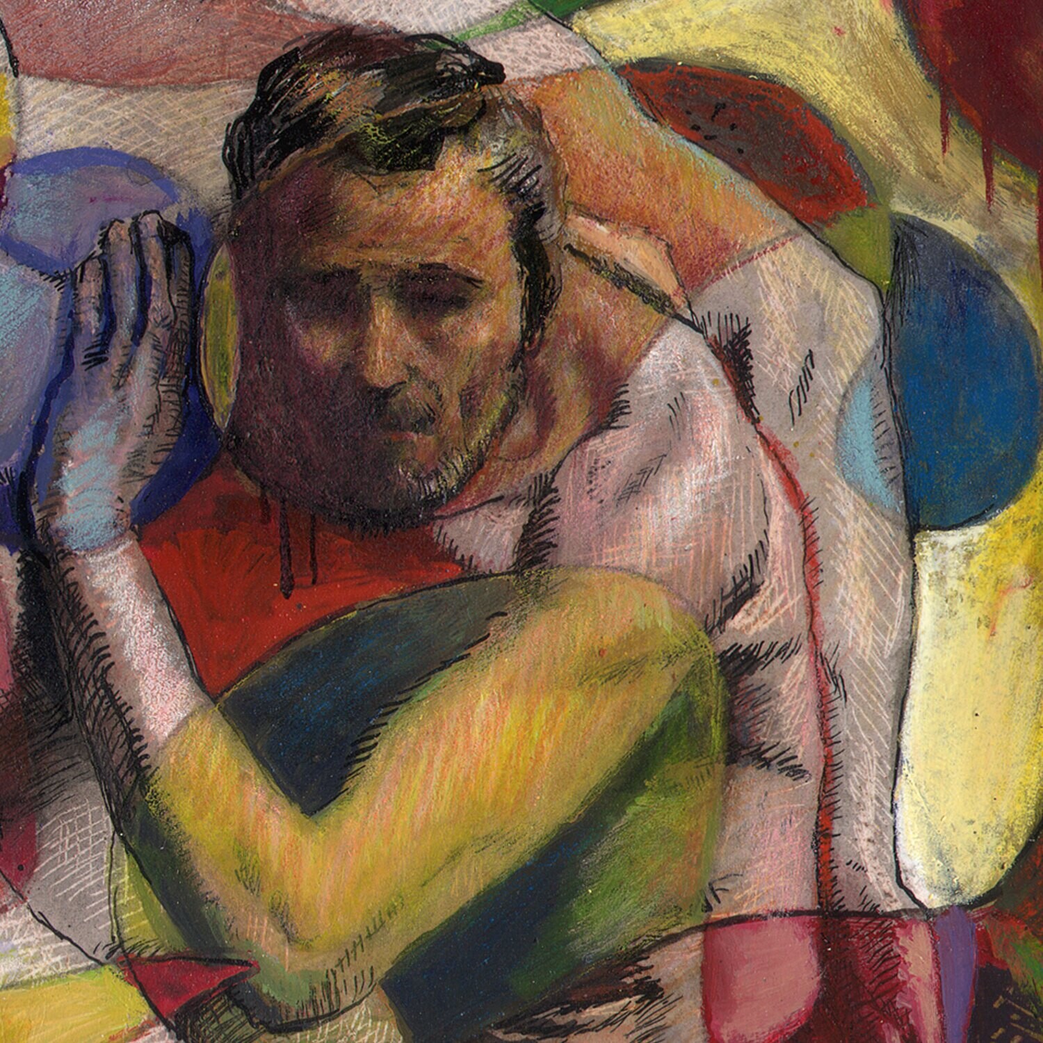 "The Sweltering Summer's Good Samaritans" Original Mixed-Media Work on Paper | Free Shipping Worldwide