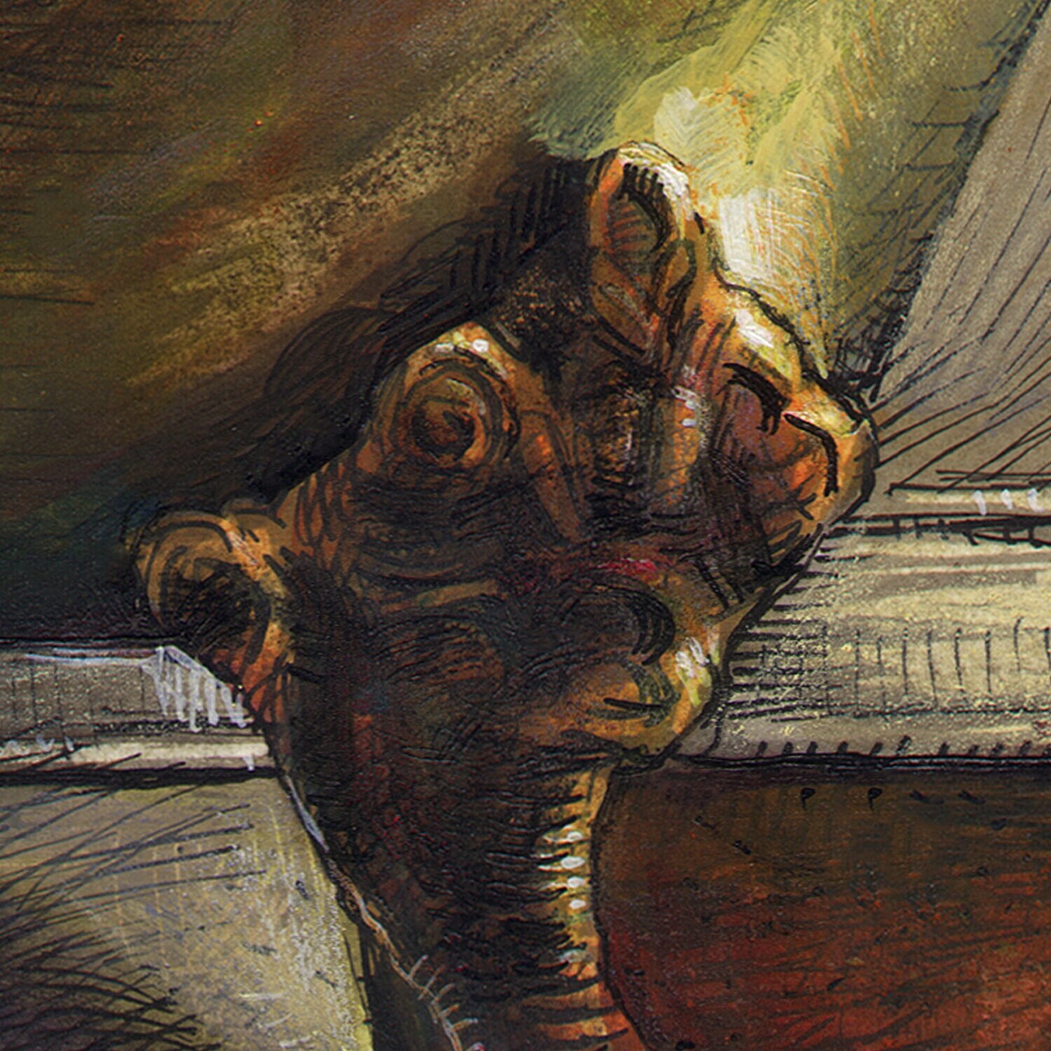 "Isolation" Original Mixed-Media Work on Paper | Free Shipping Worldwide