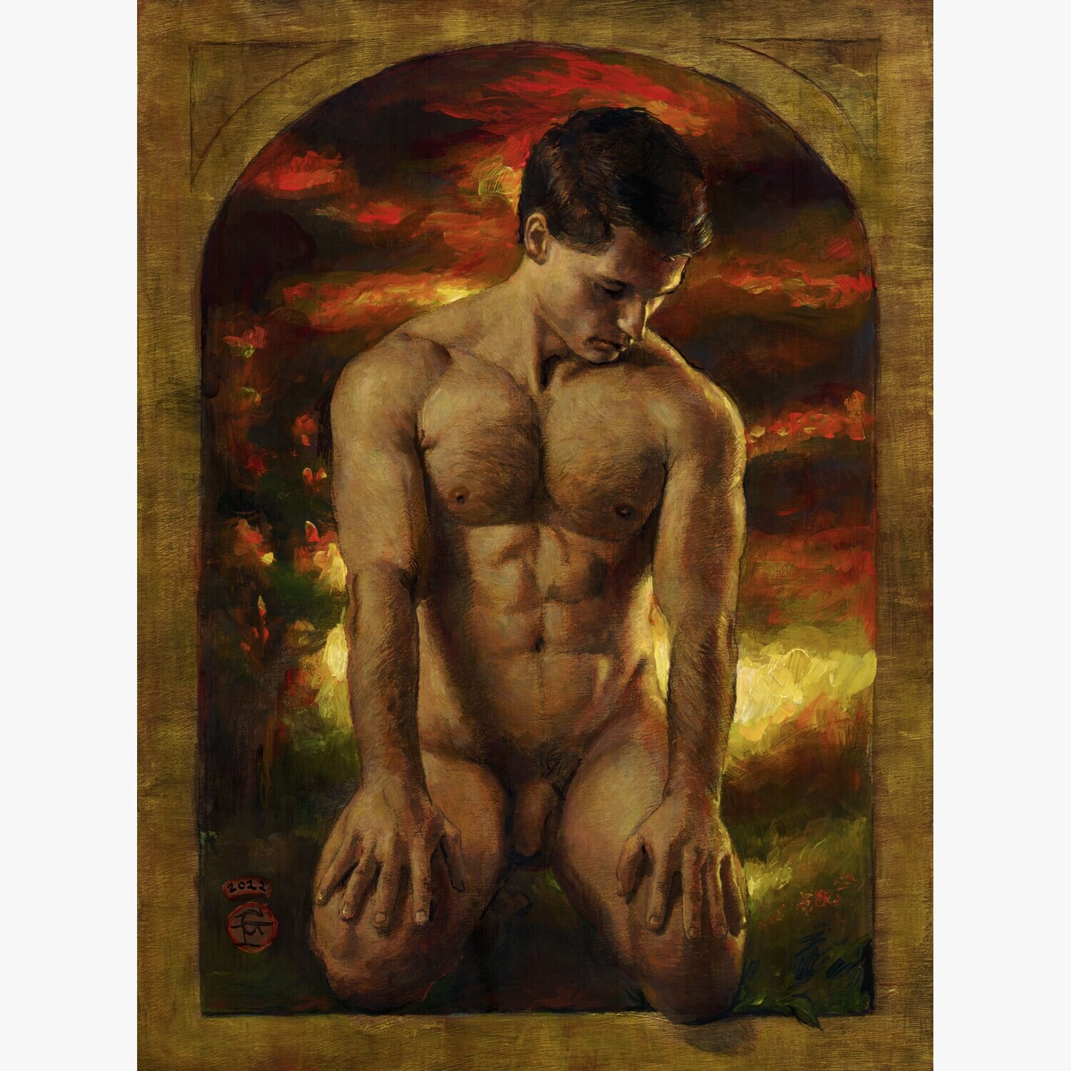 &quot;Awaiting&quot; Original Painting on Panel | Free Shipping Worldwide